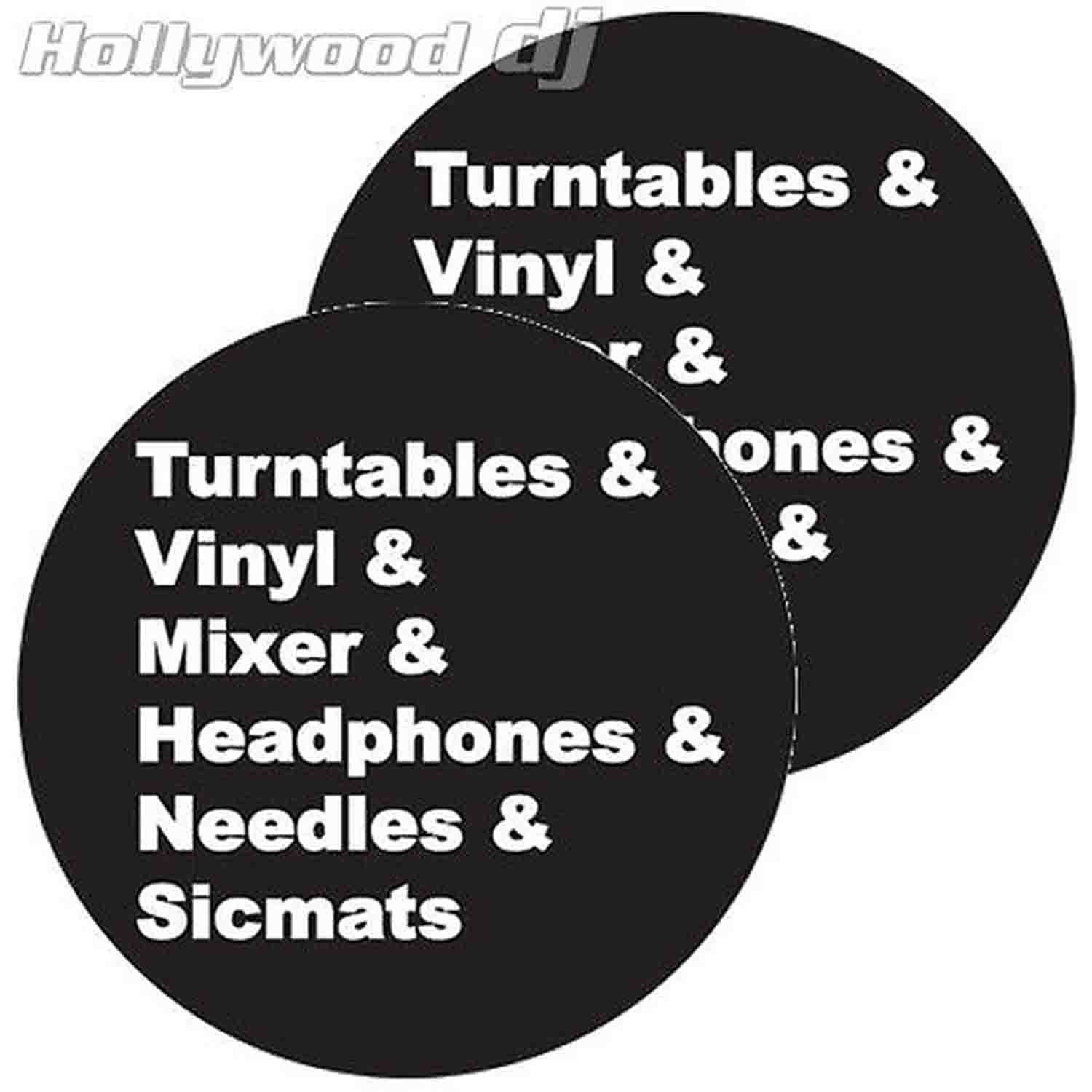 Sicmats DJ Turntable Slipmats 'ESSENTIALS' Slip Mat Set Sic Mats - Pair - Hollywood DJ