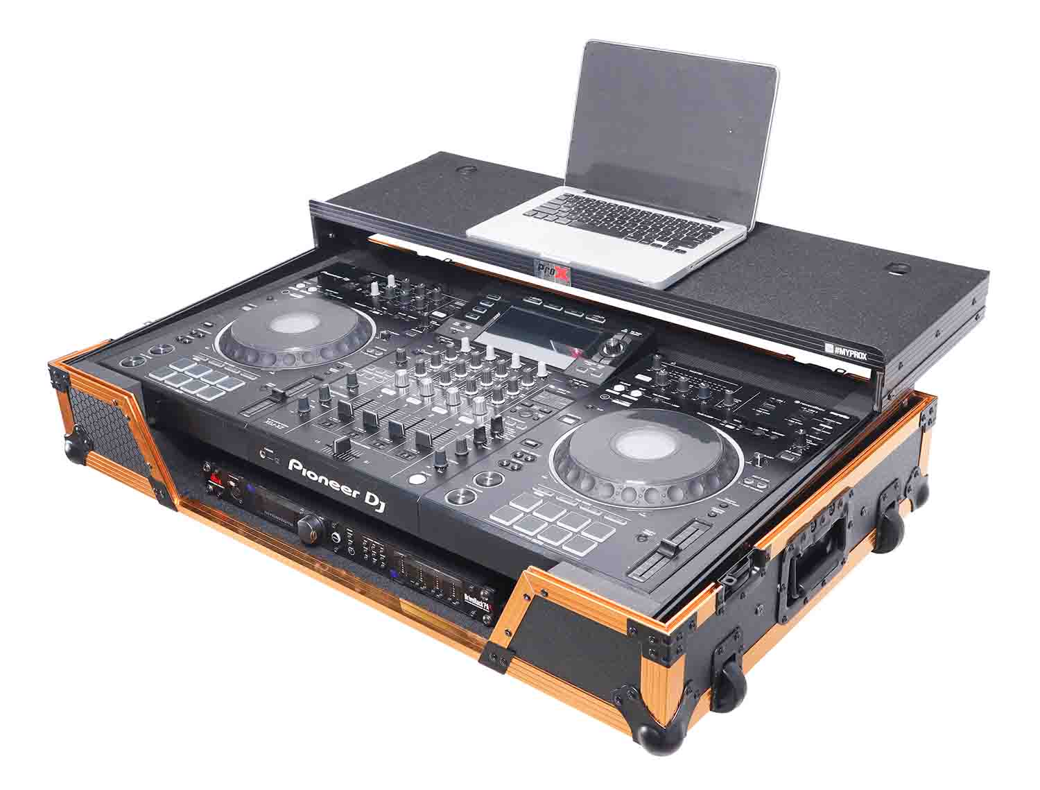 PROX XS-XDJXZWLTFGLD ATA Flight Case For Pioneer XDJ-XZ DJ Controller with Laptop Shelf - Hollywood DJ