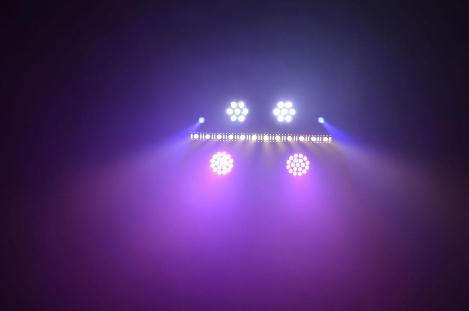 JMAZ Versa Flex Par TRON7, 7 x 10-Watt (RGBW) LEDs and 60 x 0.2 Watt RGB LEDs - Pair - Hollywood DJ