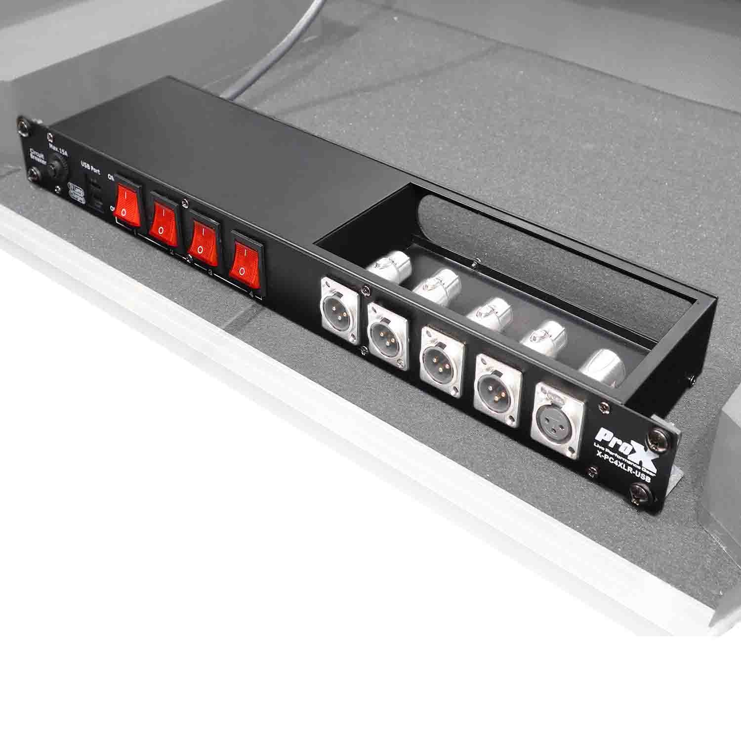 B-Stock: ProX X-PC4XLR-USB 1U 15 Amp Circuit 4CH Switch Panel W-2 USB and 5 Punched Space - Hollywood DJ