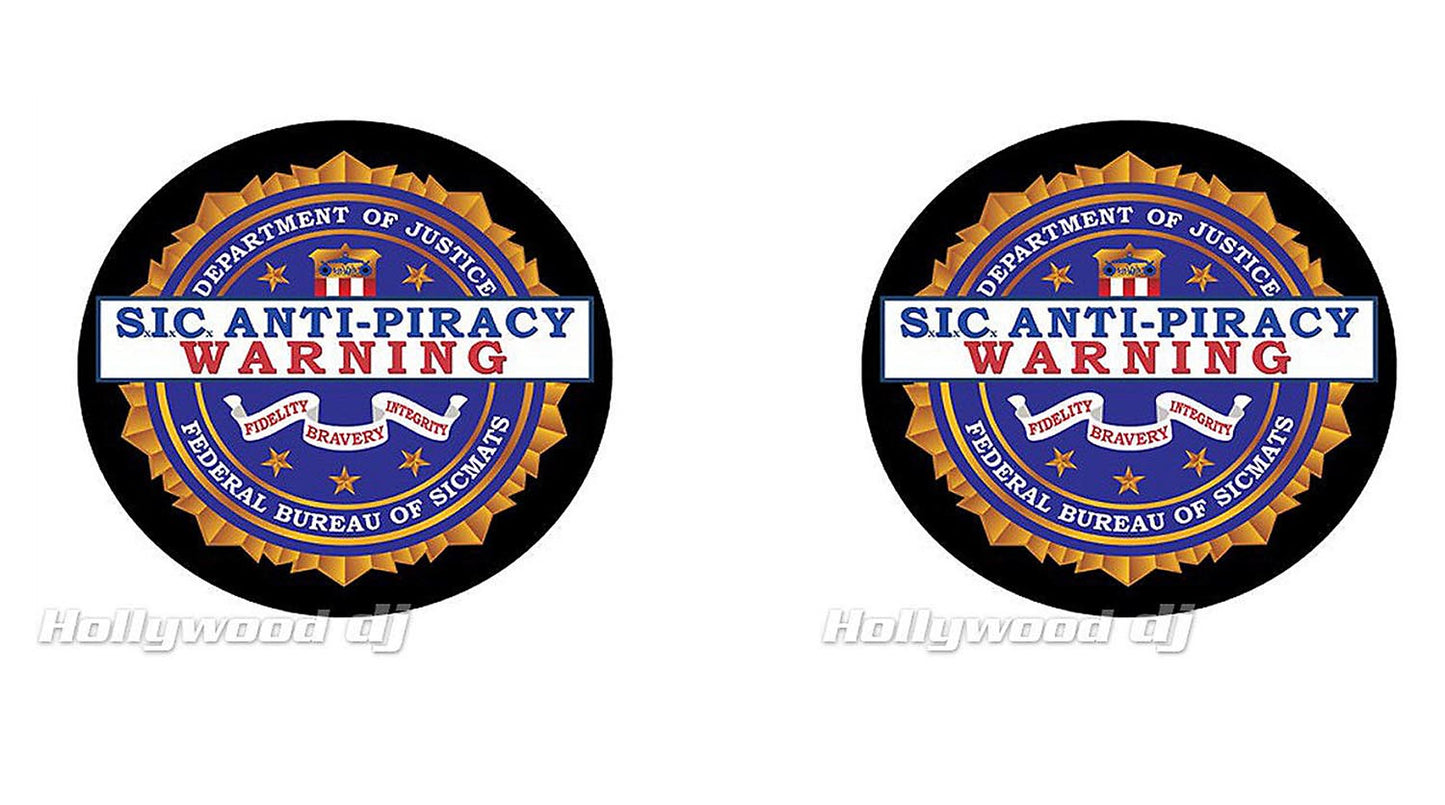 Sicmats DJ Turntable Slipmats 'ANTI-PIRACY' Slip Mat Set Sic Mats Rare - Pair - Hollywood DJ