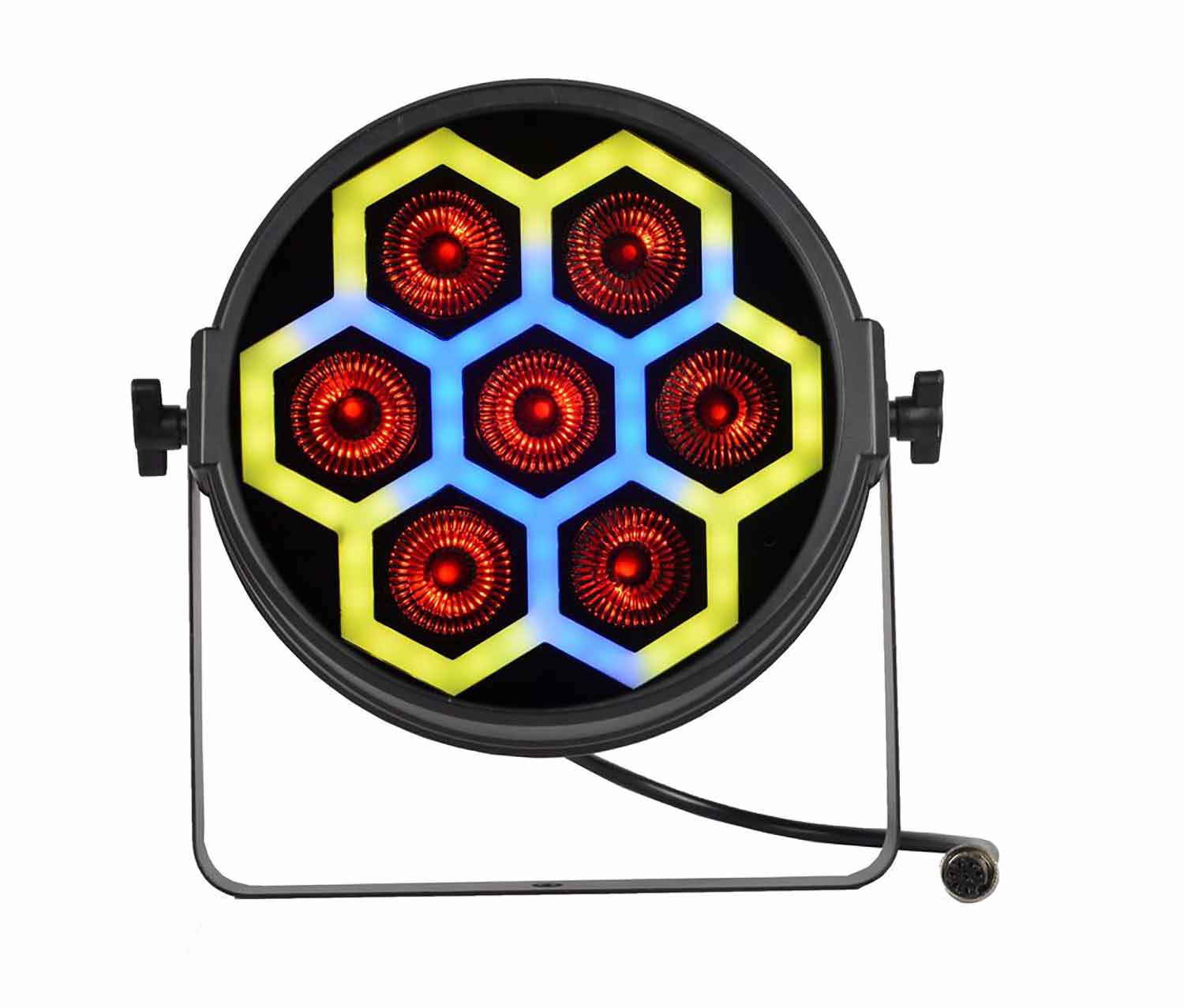 JMAZ Versa Flex Par TRON7, 7 x 10-Watt (RGBW) LEDs and 60 x 0.2 Watt RGB LEDs - Pair - Hollywood DJ