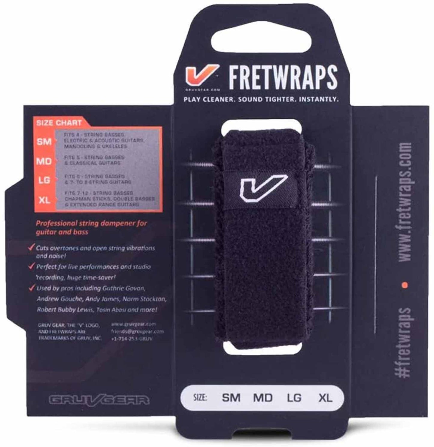 Gruv Gear FW-1PK-MD FretWraps String Muter 1-Pack (Black, Medium) - Hollywood DJ
