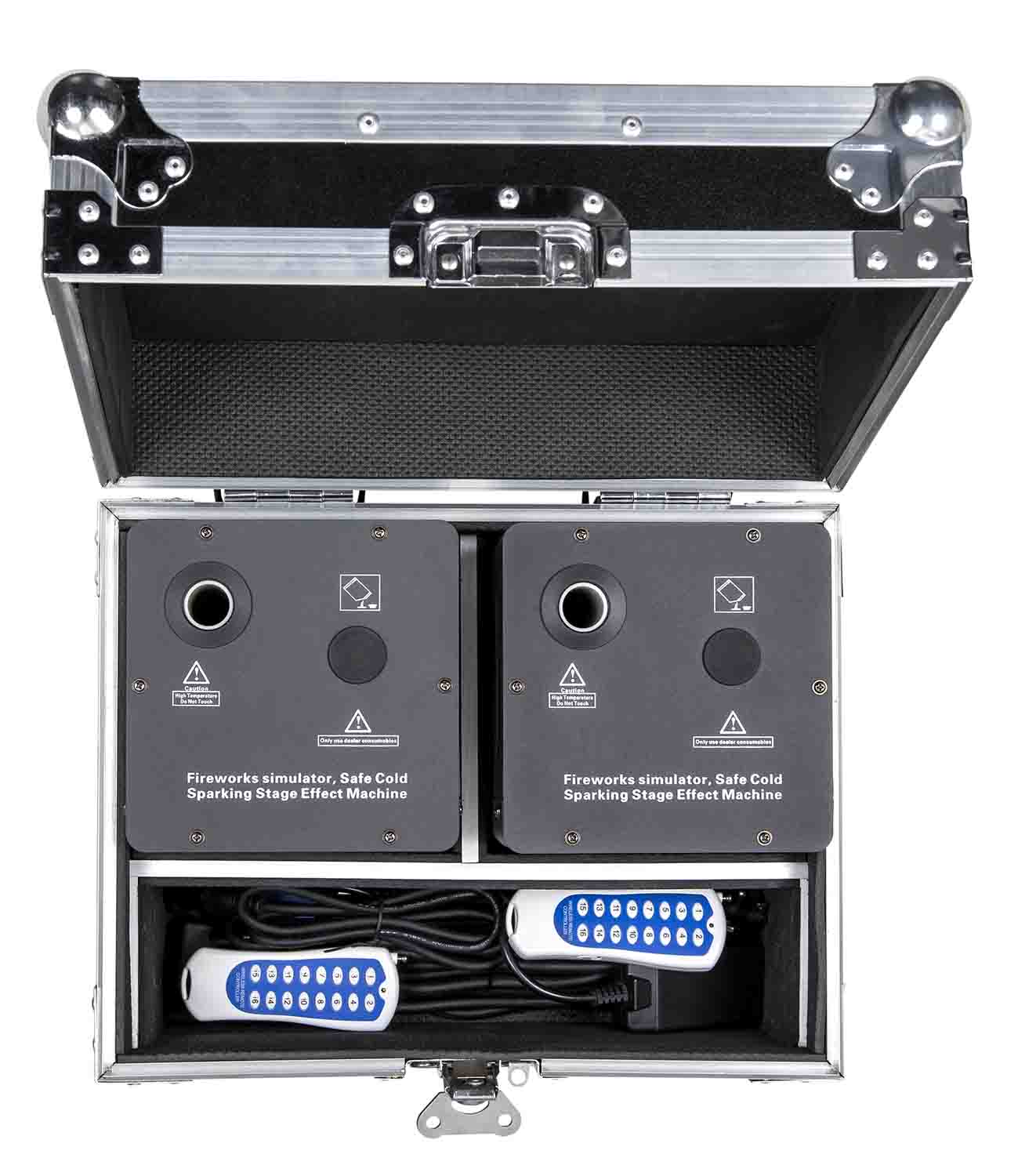 Colorkey CKU-7702-KIT Cold Spark Machine Bundle 2 Dazzlers with Road Case - Black - Hollywood DJ