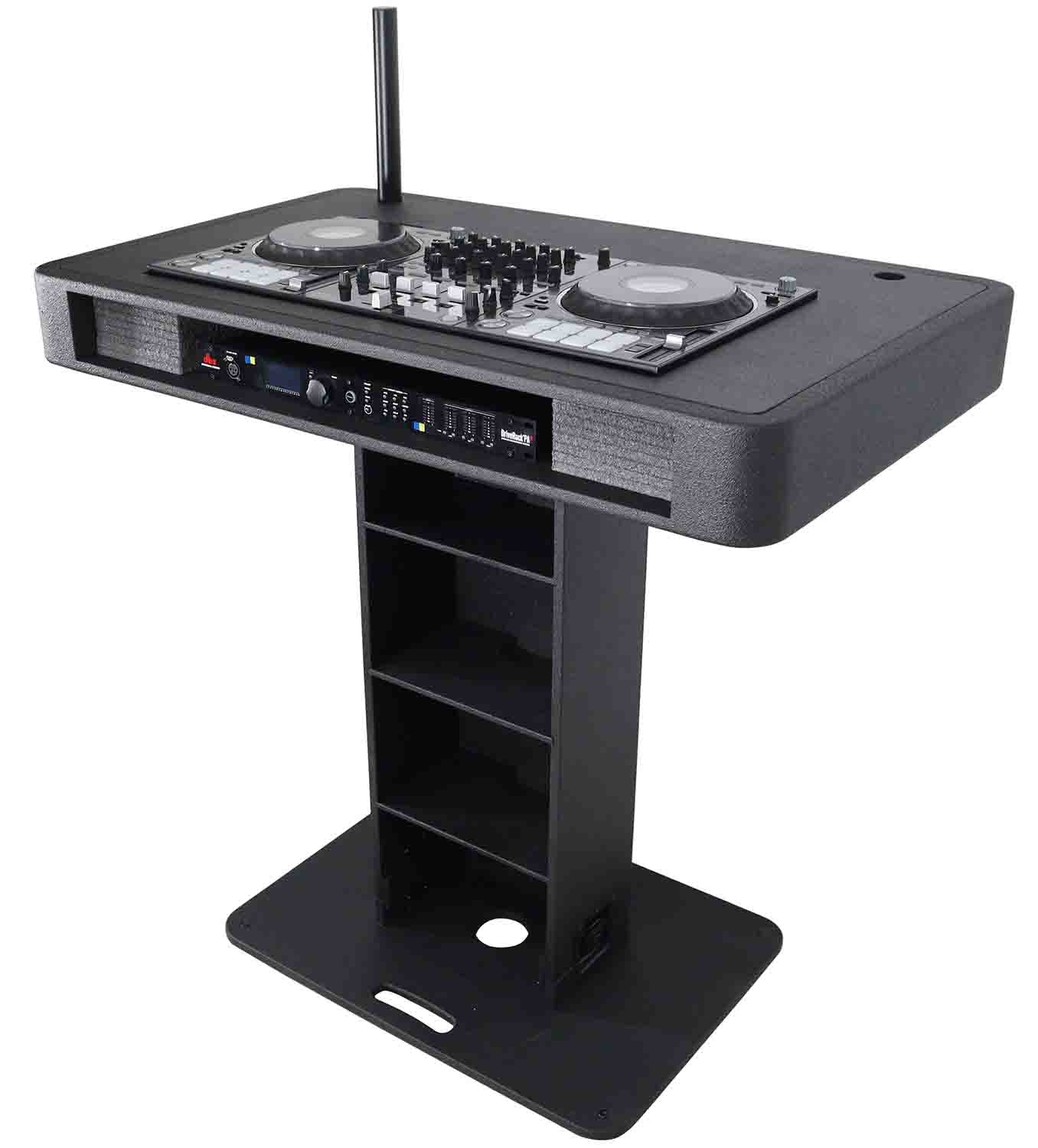 ProX XZF-DJCT BL CASE Control Tower DJ Stand with Laptop Arm, Travel Cases for Pioneer XDJ-XZ, DDJ-1000 SRT, RANE ONE, and SX3 - Black Finish - Hollywood DJ