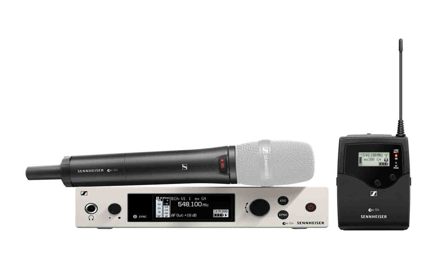 Sennheiser EW 300 G4-BASE COMBO-AW+, Wireless Microphone System with No Mics (AW+: 470 to 558 MHz) - Hollywood DJ