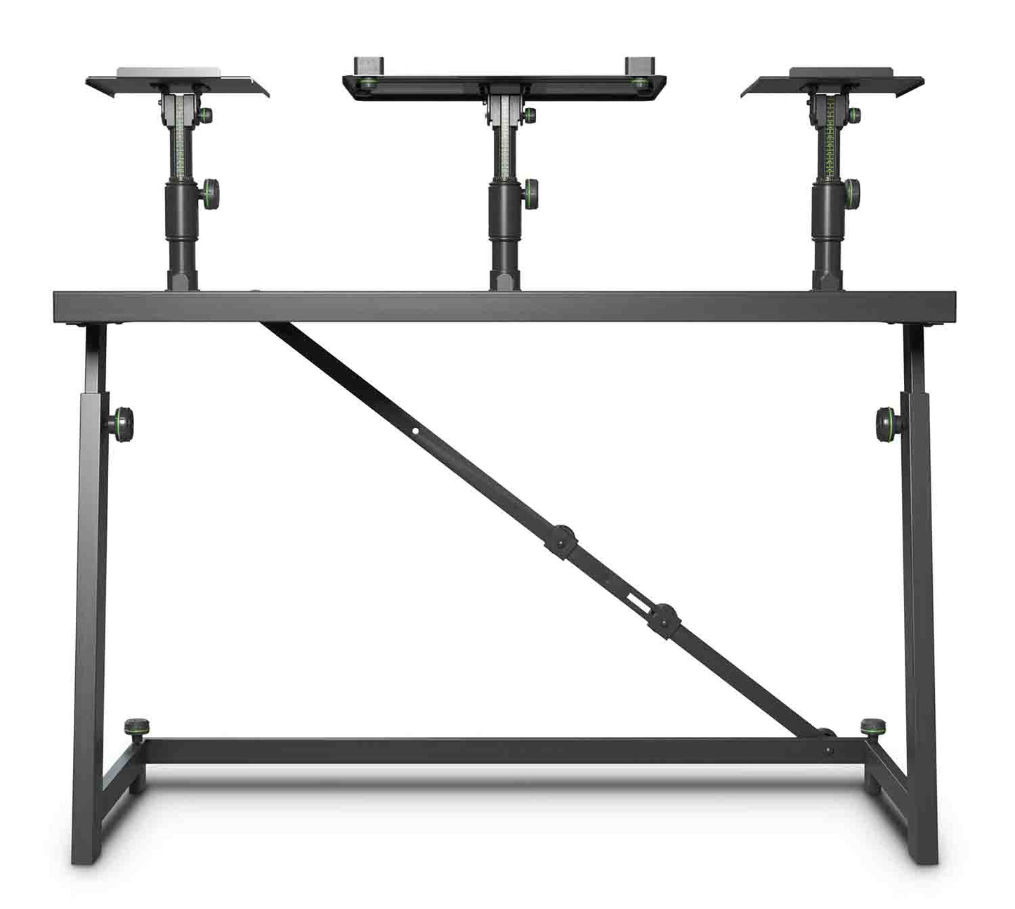 Gravity FDJT 01 DJ Desk with Adjustable Loudspeaker and Laptop Trays - Hollywood DJ