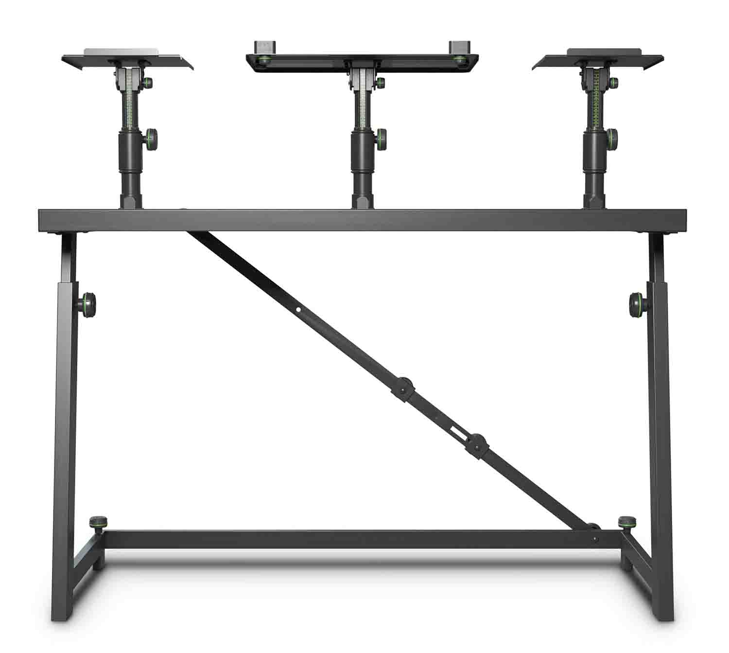 Gravity FDJT 01 DJ Desk with Adjustable Loudspeaker and Laptop Trays - Hollywood DJ