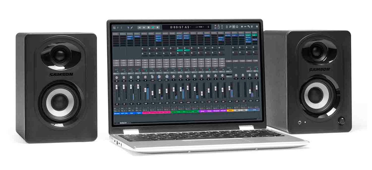 Samson MediaOne M30BT Powered 3-Inch 2-Way Studio Monitors with Bluetooth