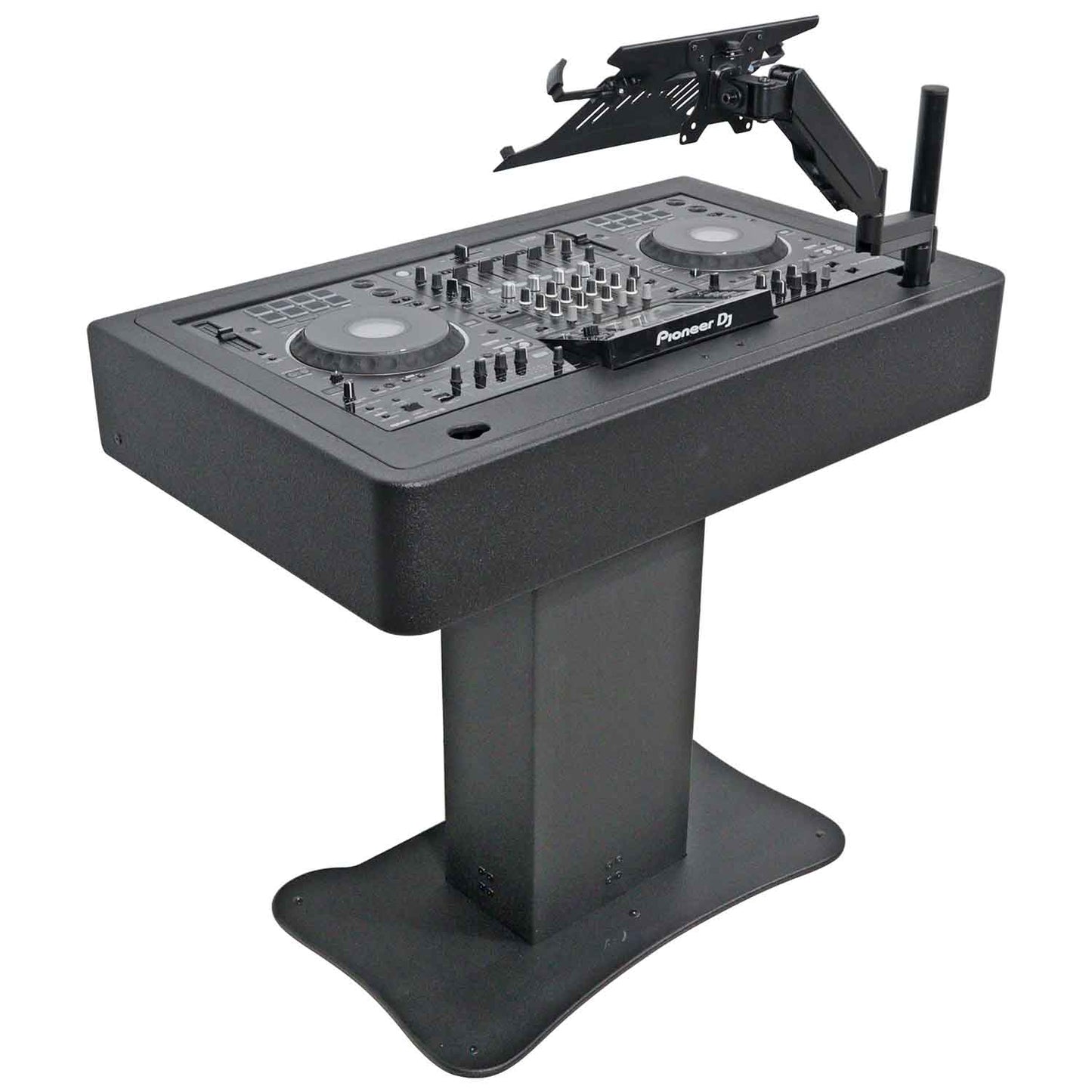 ProX XZF-DJCT BL 2U CASE Control Tower DJ Stand with 2x 1U Rack, Laptop Arm, and Travel Cases for Pioneer XDJ-XZ, DDJ-1000 SRT, RANE One and SX3 - Black - Hollywood DJ