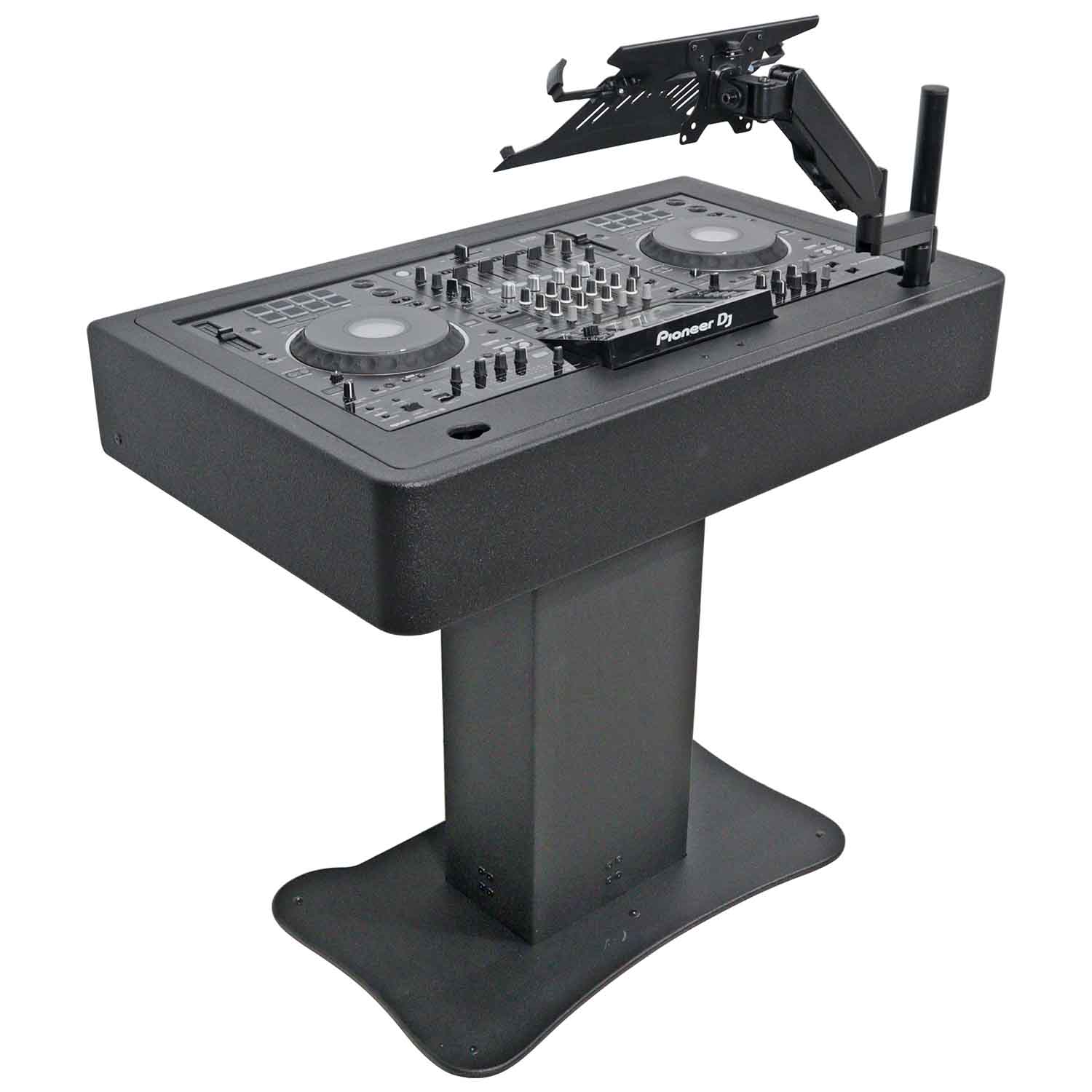 ProX XZF-DJCT BL 2U CASE Control Tower DJ Stand with 2x 1U Rack, Laptop Arm, and Travel Cases for Pioneer XDJ-XZ, DDJ-1000 SRT, RANE One and SX3 - Black - Hollywood DJ