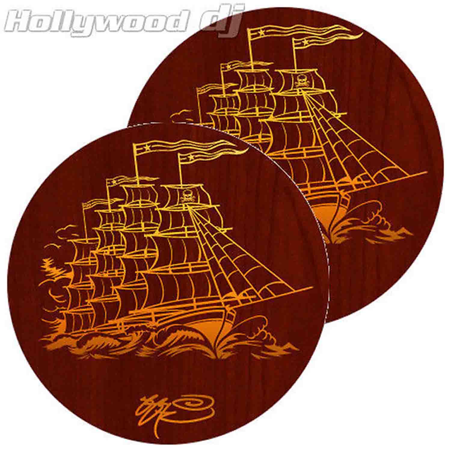Sicmats DJ Turntable Slipmats 'WOODEN SHIP' By SSUR Sic Mats Slip Mats Rare - Pair - Hollywood DJ