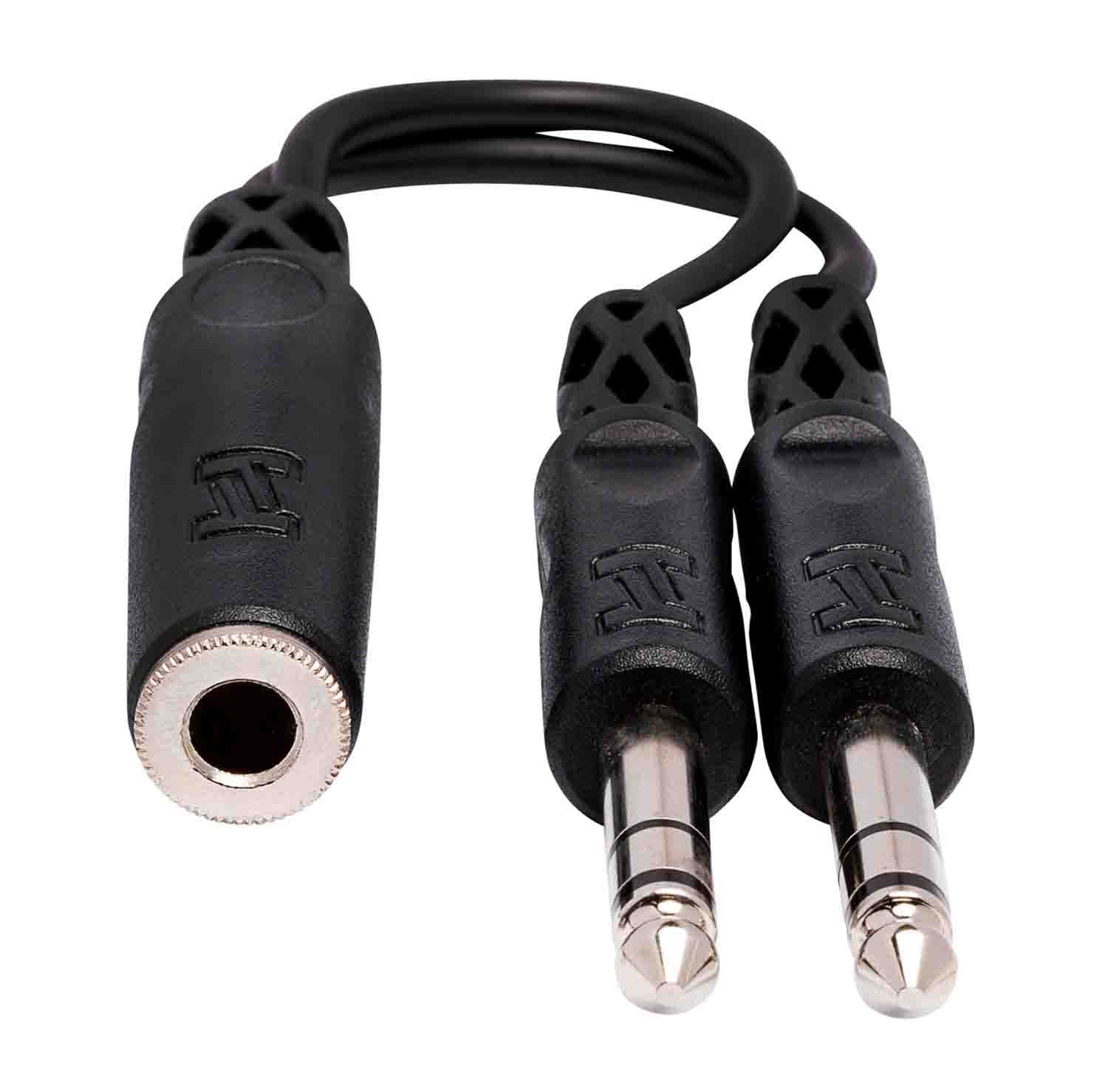 Hosa YPP-308, 1/4" TRS Female to Dual 1/4" TRS Male Y Cable - Hollywood DJ