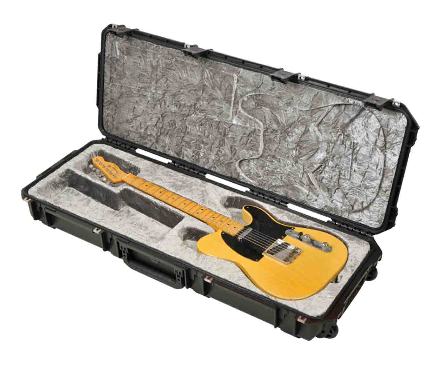 SKB Cases 3i-4214-66 iSeries Waterproof Strat/Tele Flight Case - TSA Latches with Wheels - Hollywood DJ