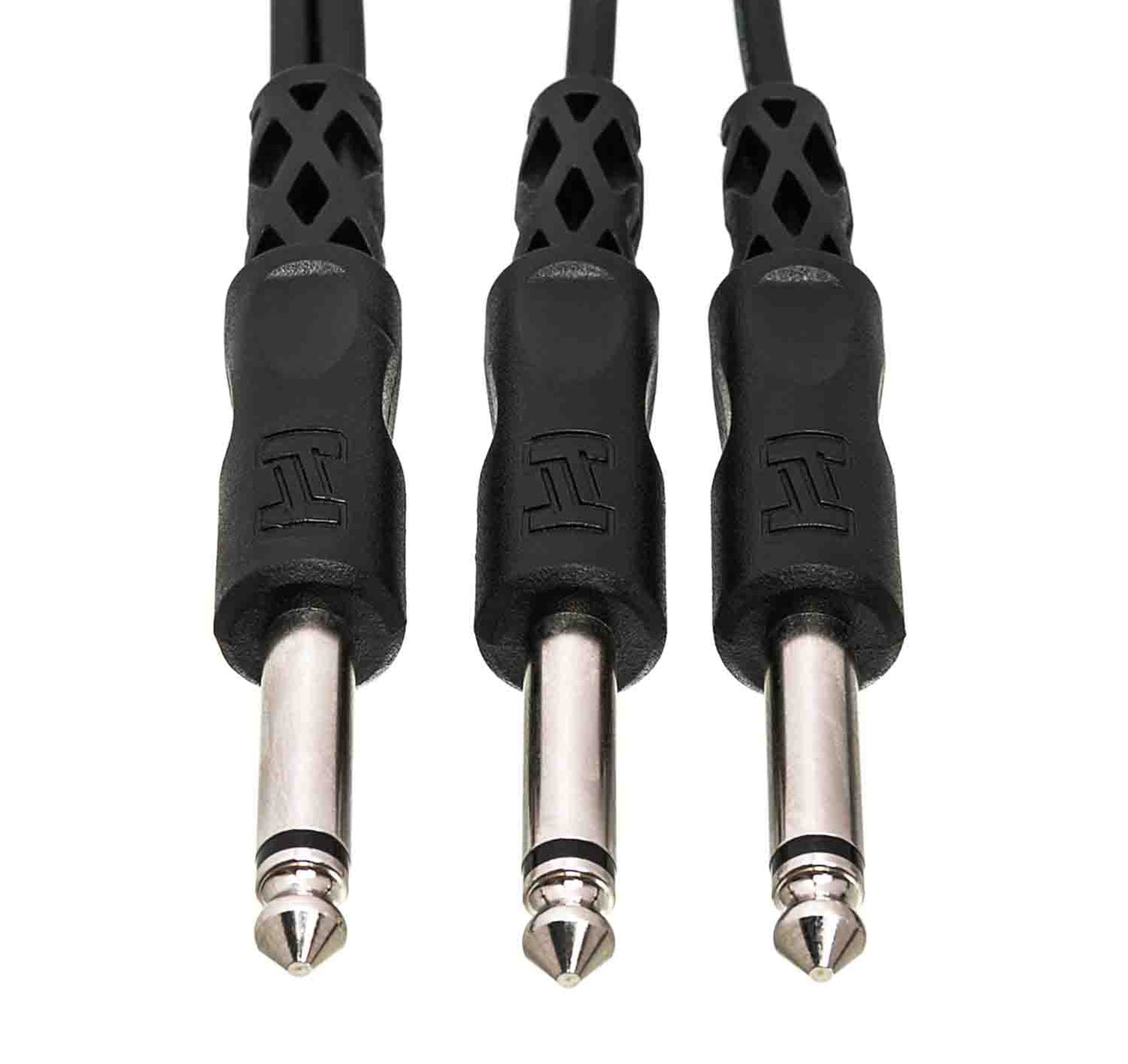 Hosa CYP-105, 1/4" TS Male to Dual 1/4" TS Male Y Cable - 5 Feet - Hollywood DJ