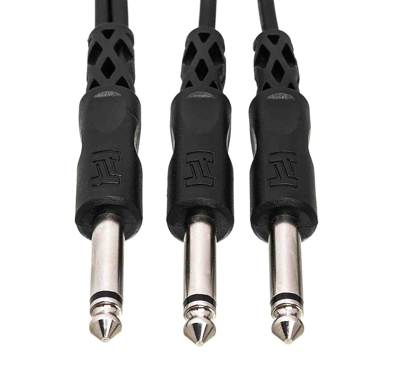 Hosa CYP-105, 1/4" TS Male to Dual 1/4" TS Male Y Cable - 5 Feet - Hollywood DJ