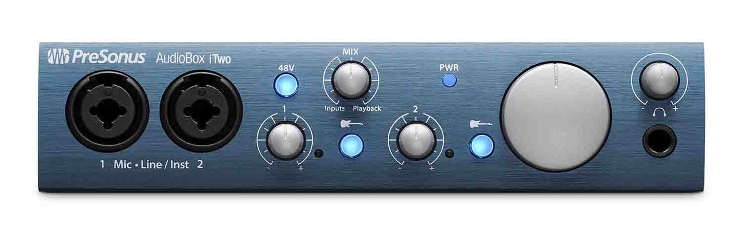 PreSonus AUDIOBOX ITWO STUDIO, Complete Mobile Hardware/Software Recording Kit - Hollywood DJ