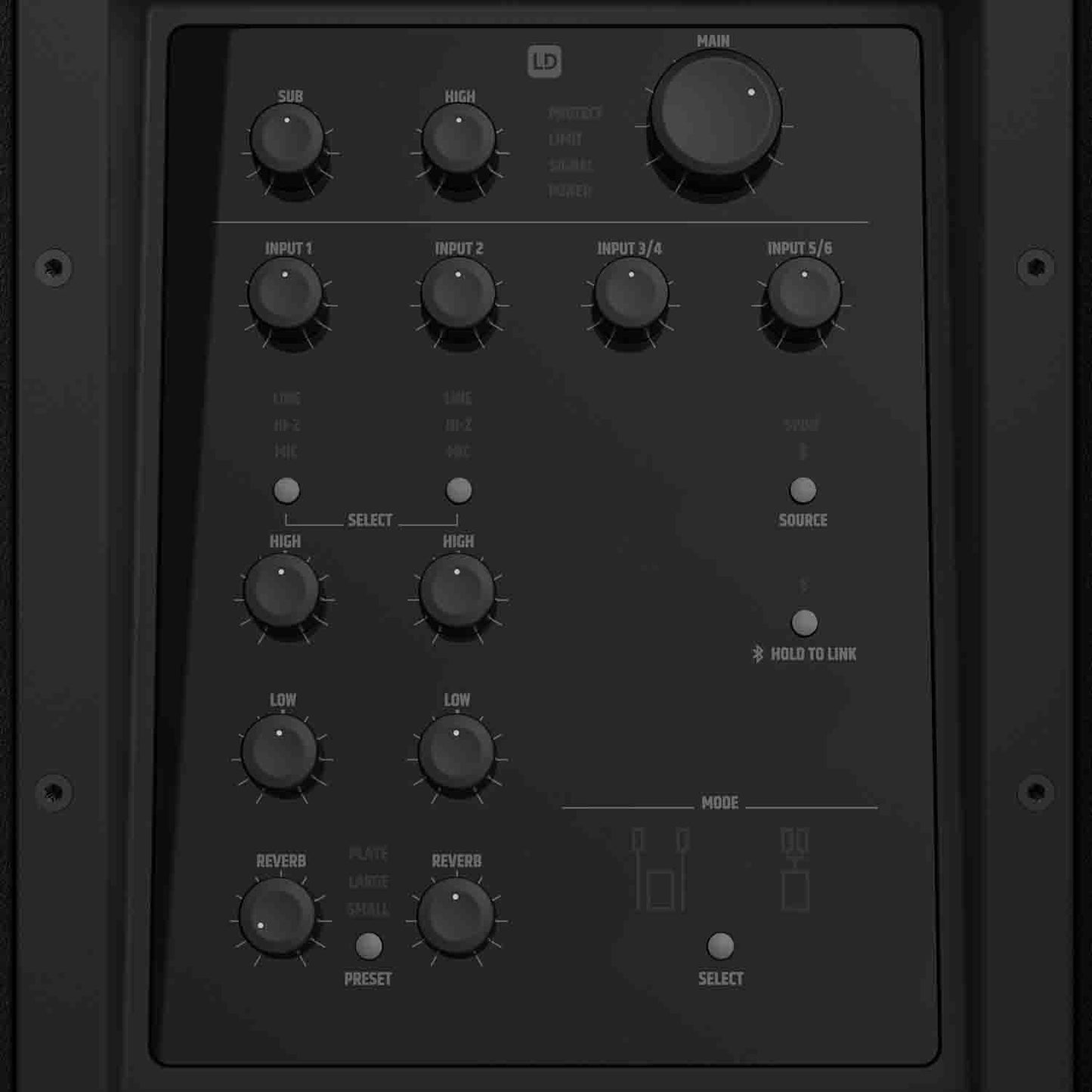 LD Systems DAVE 18 G4X Compact 2.1 Powered PA System with Bluetooth and Mixer - 2000W RMS