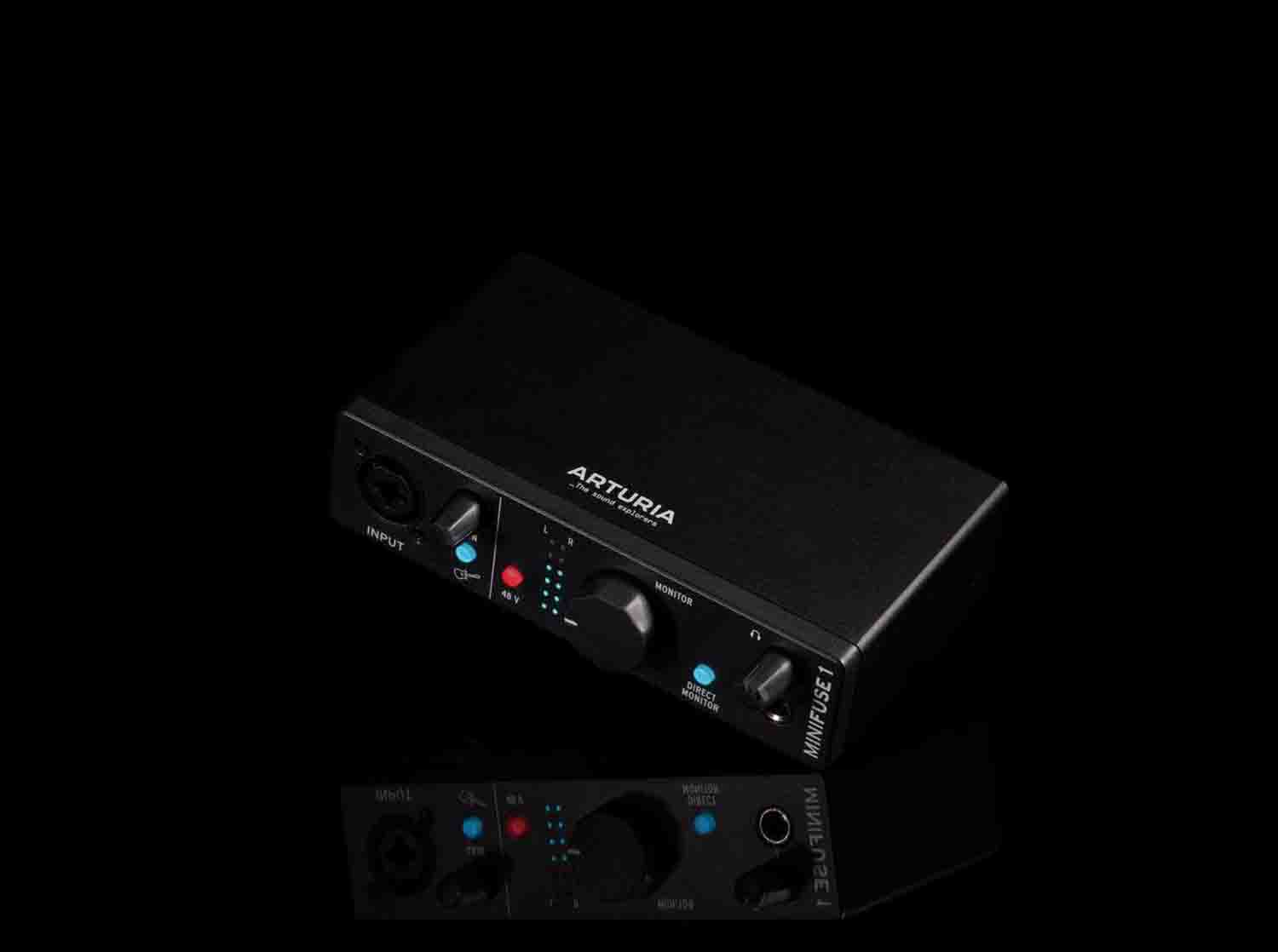 Arturia 800101 MiniFuse 1 Portable 1x2 USB Type-C Audio Interface - Black - Hollywood DJ