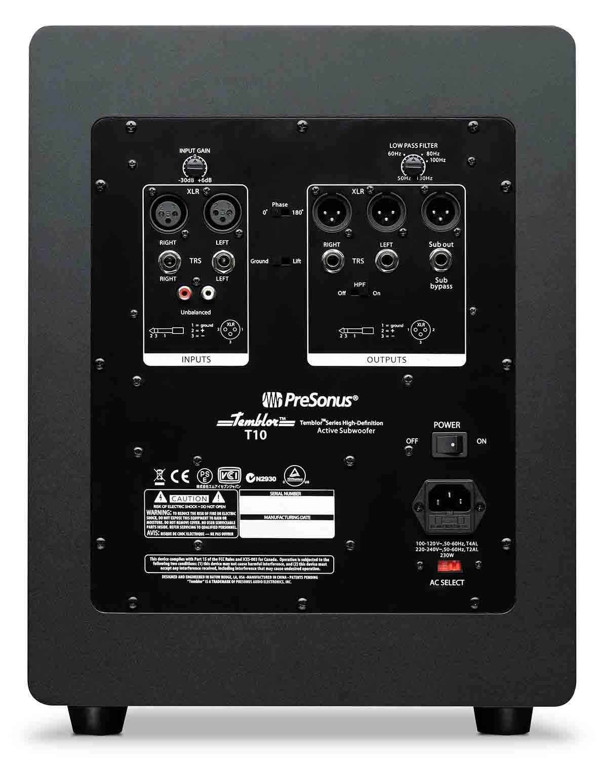 PreSonus TEMBLOR T10, 10" Powered Studio Subwoofer - Hollywood DJ