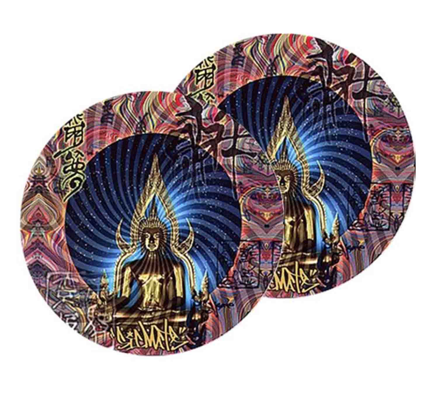 Sicmats DJ Turntable Slipmats Pair 'BUDDAH' Sic Mats Slip Mat Set Scratch Pads - Hollywood DJ