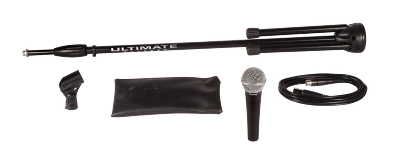 Shure SM58-CN BTS Stage Performance Kit with SM58 Microphone, 3-pin XLR Connector and Tripod Stand - Hollywood DJ