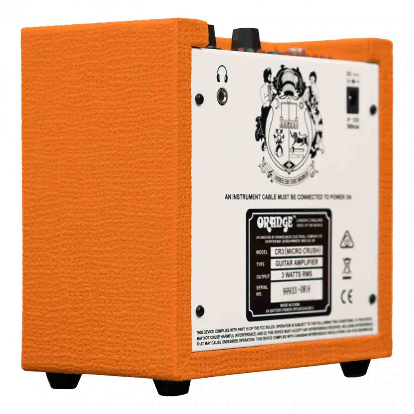 Orange Amplifiers Micro Crush PiX Series CR3, 3 watt 1x3.5 Guitar Combo Amp - Hollywood DJ