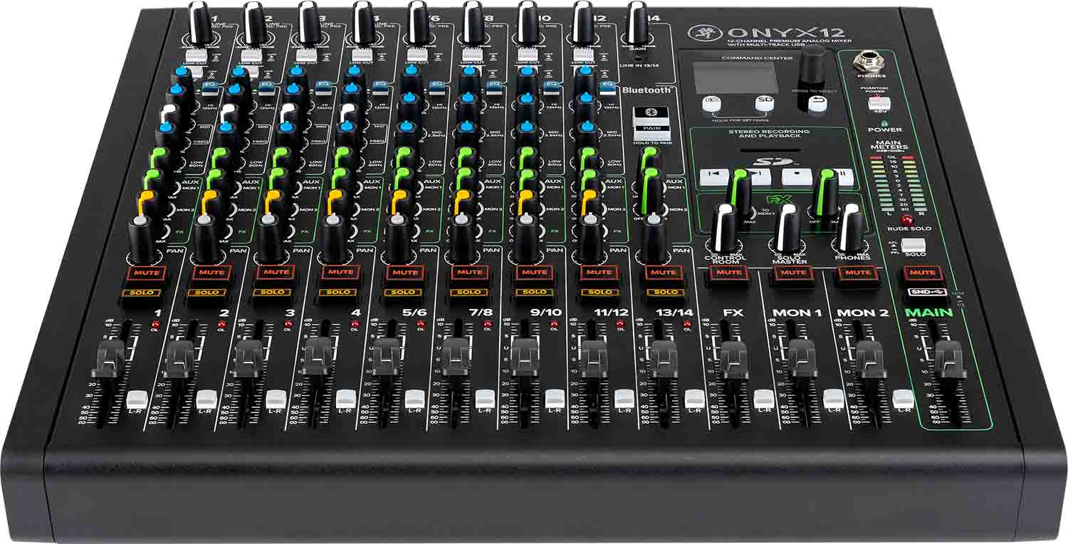 Mackie Onyx12, 12 Channel Premium Analog DJ Mixer with Multitrack USB - Hollywood DJ