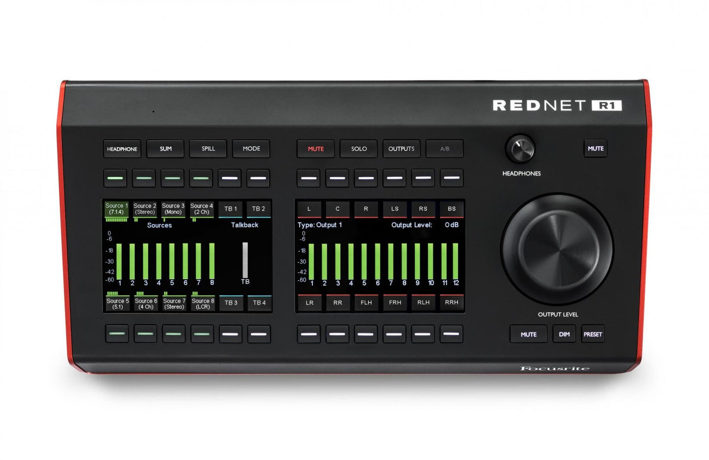 Focusrite Pro RedNet R1 Desktop Remote Controller for Red Interfaces - Dante Devices - Hollywood DJ