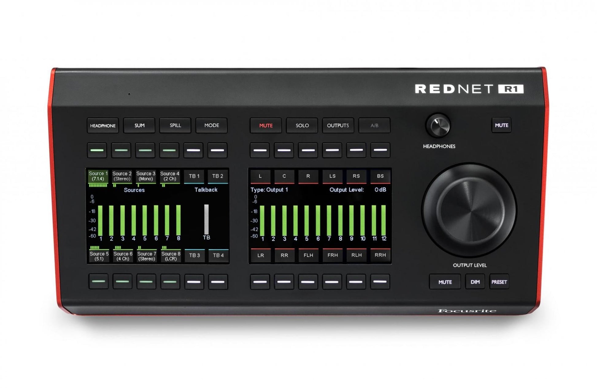Focusrite Pro RedNet R1 Desktop Remote Controller for Red Interfaces - Dante Devices - Hollywood DJ