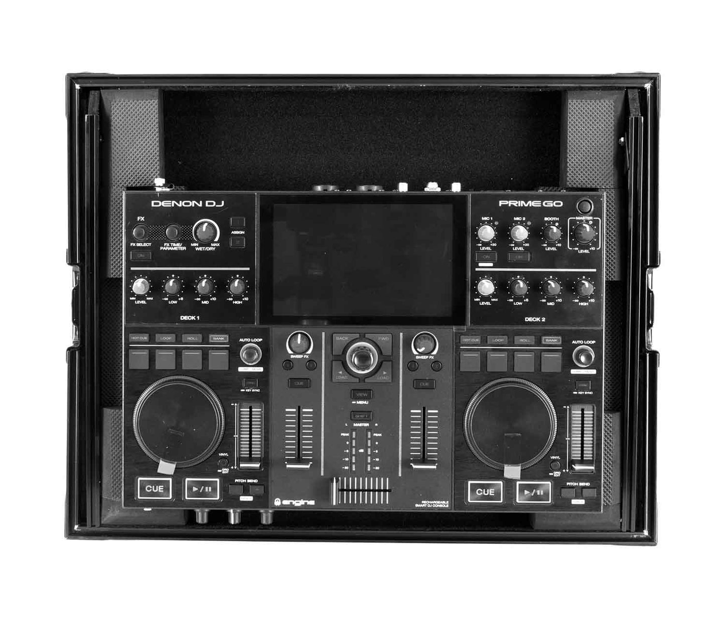 Odyssey FRGSPRIMEGOBL Black Label Case with Glide Style Laptop Platform for Denon DJ Prime GO - Hollywood DJ