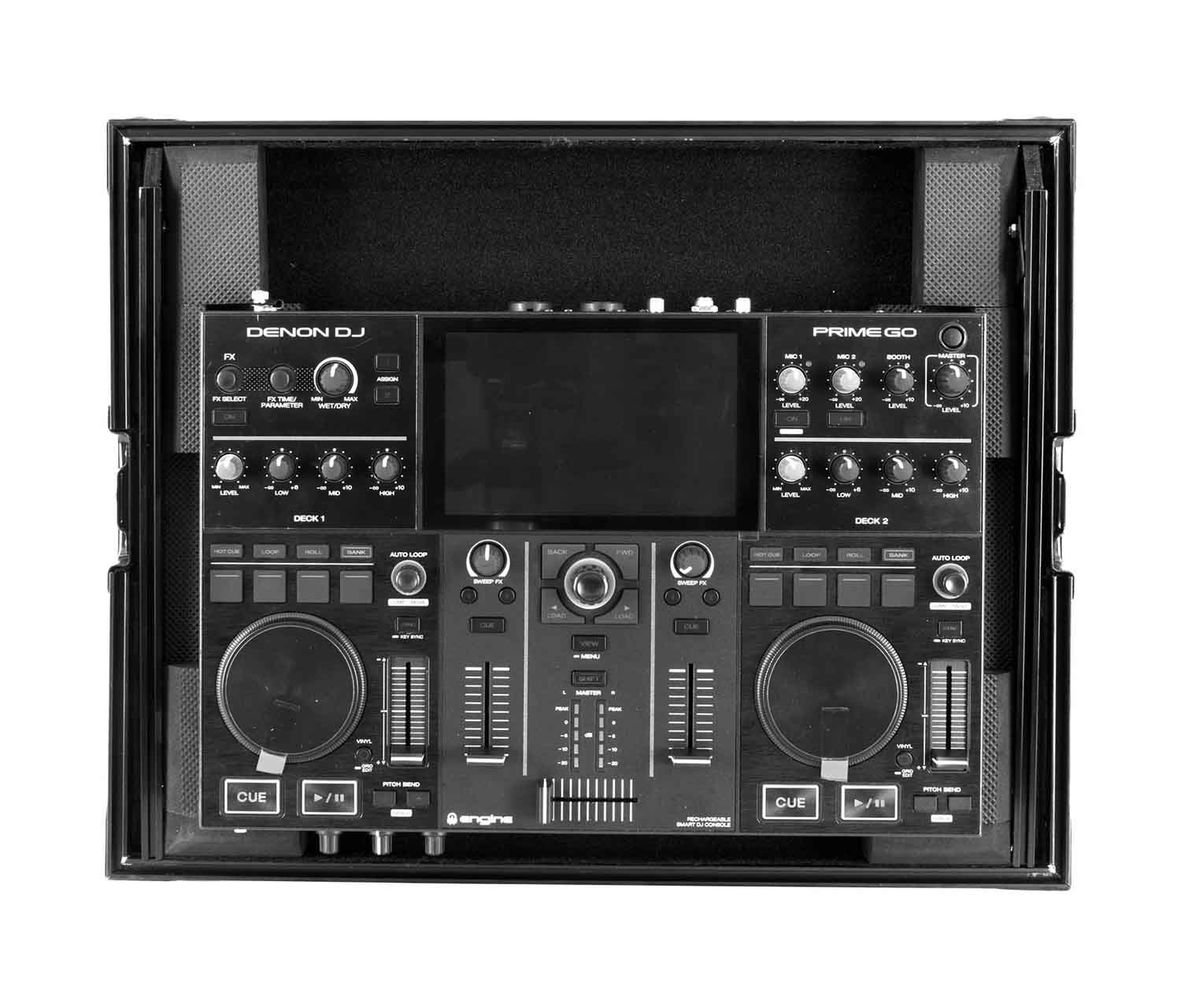 Odyssey FRGSPRIMEGOBL Black Label Case with Glide Style Laptop Platform for Denon DJ Prime GO - Hollywood DJ