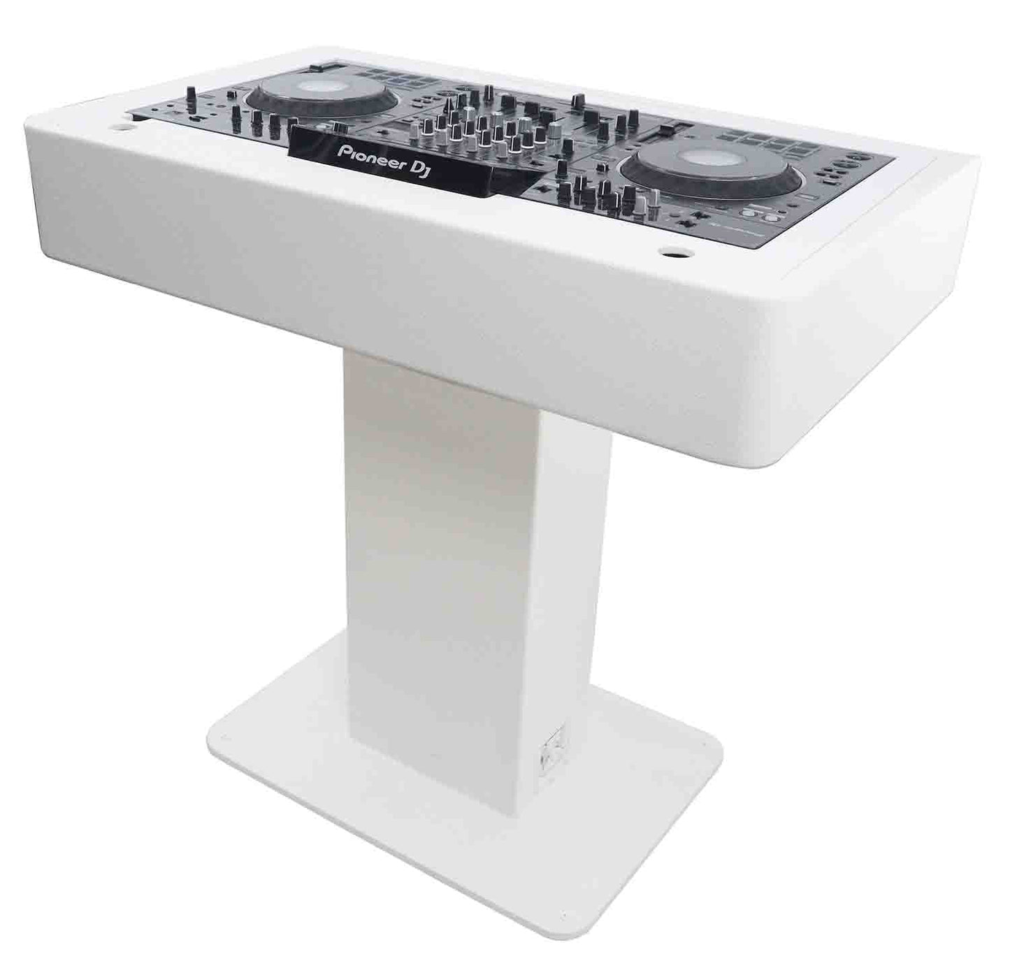 ProX XZF-DJCT W 2U CASE Control Tower DJ Stand with 2x1U Rack Laptop Arm and Cases for Pioneer XDJ-XZ, DDJ-1000 SRT, RANE One, and SX3 - White Finish - Hollywood DJ