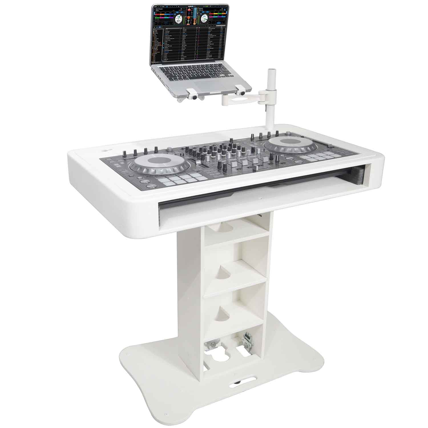 ProX XZF-DJCT W DJ Control Tower Travel Stand for PIONEER XDJ-XZ, DDJ-1000, DDJ-SX3 RANE One - White Finish - Hollywood DJ