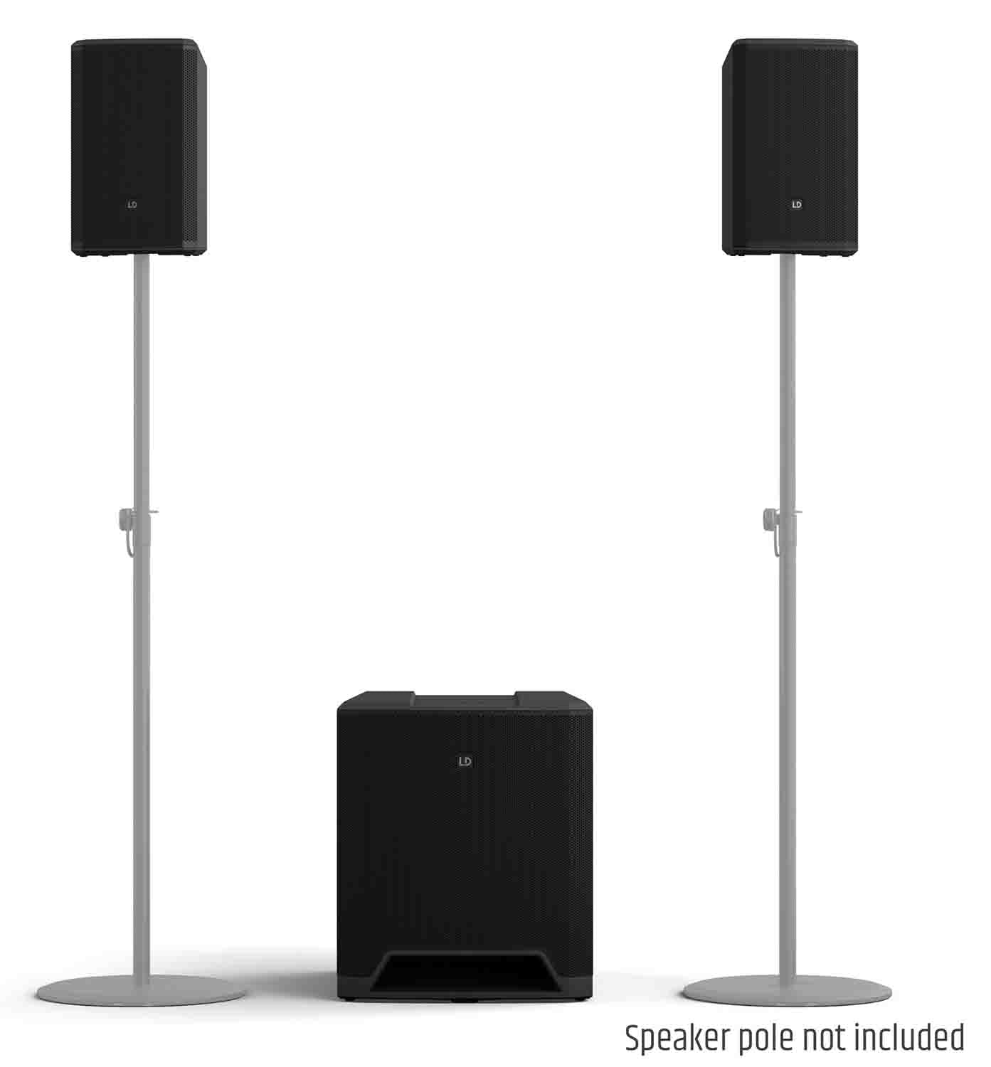 LD Systems DAVE 18 G4X Compact 2.1 Powered PA System with Bluetooth and Mixer - 2000W RMS
