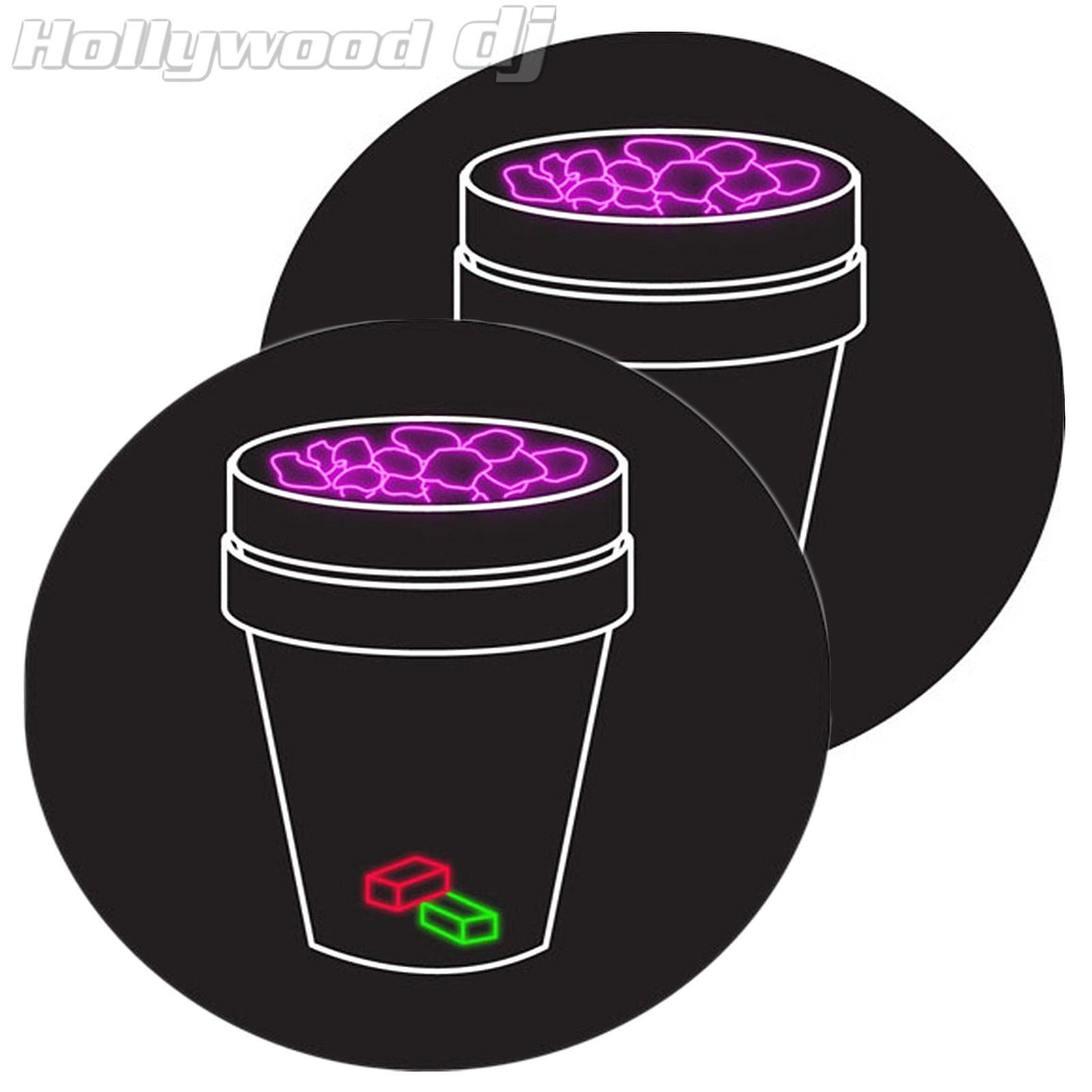 Sicmats DJ Turntable Slipmats 'DOUBLE CUP' Slip Mat Sic Mats Scratch Pad - Pair - Hollywood DJ