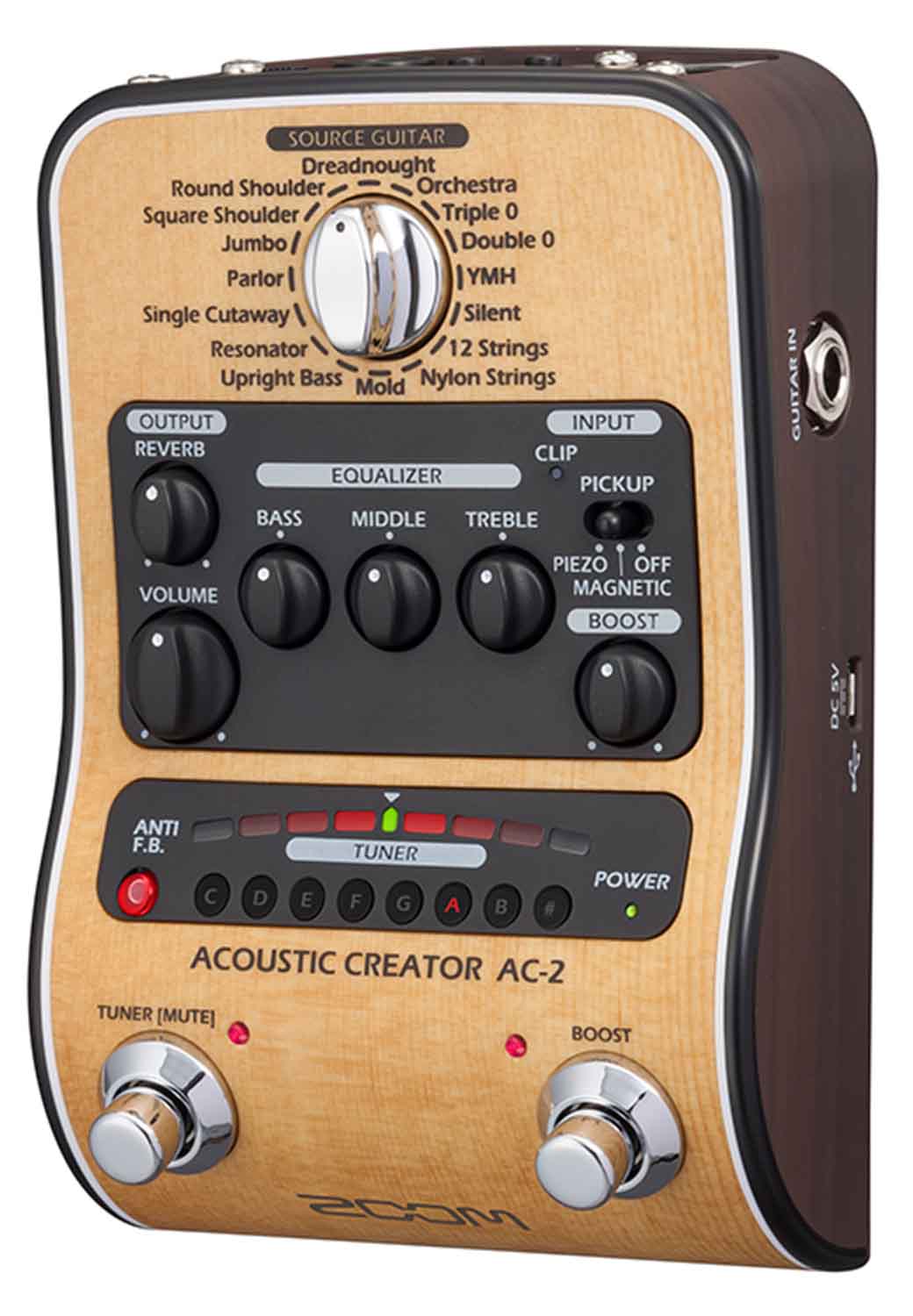 B-Stock: Zoom AC-2 Acoustic Creator Direct Box with 16 Source Guitars - Hollywood DJ
