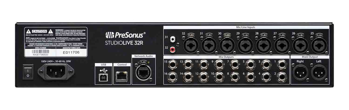 Presonus STUDIOLIVE 32R, 34-Input, 32-Channel Series III Stage Box and Rack Mixer - Hollywood DJ