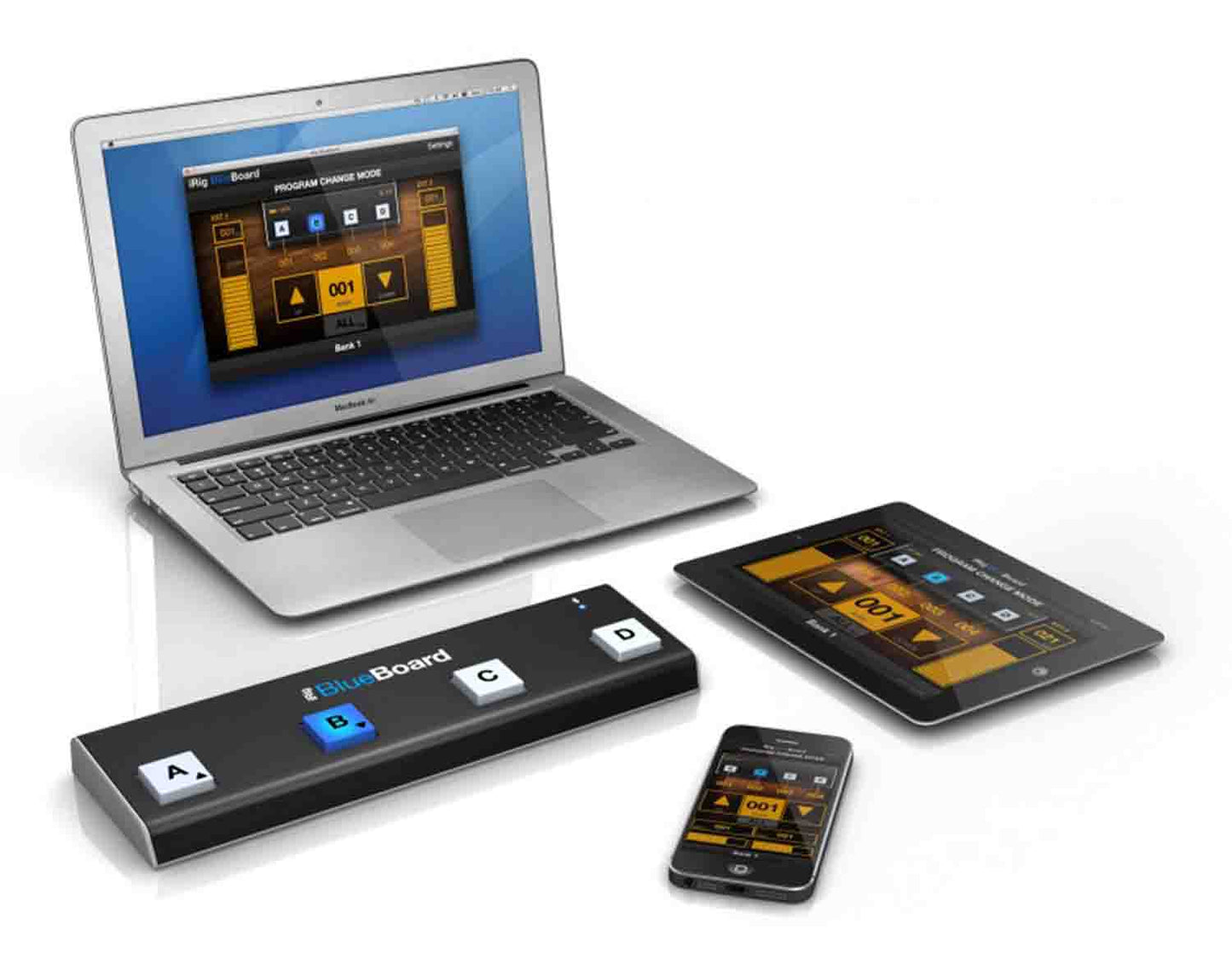 IK Multimedia iRig BlueBoard, Bluetooth MIDI Pedal Board - Hollywood DJ