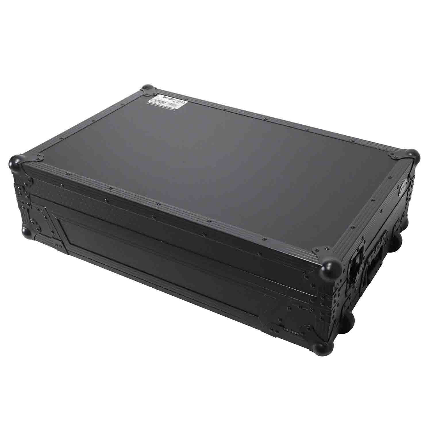 ProX XS-DDJREV7WLTBL DJ Flight Case for Pioneer DDJ-REV7 Digital Controller with Sliding Laptop Shelf and Wheels - Black Finish - Hollywood DJ