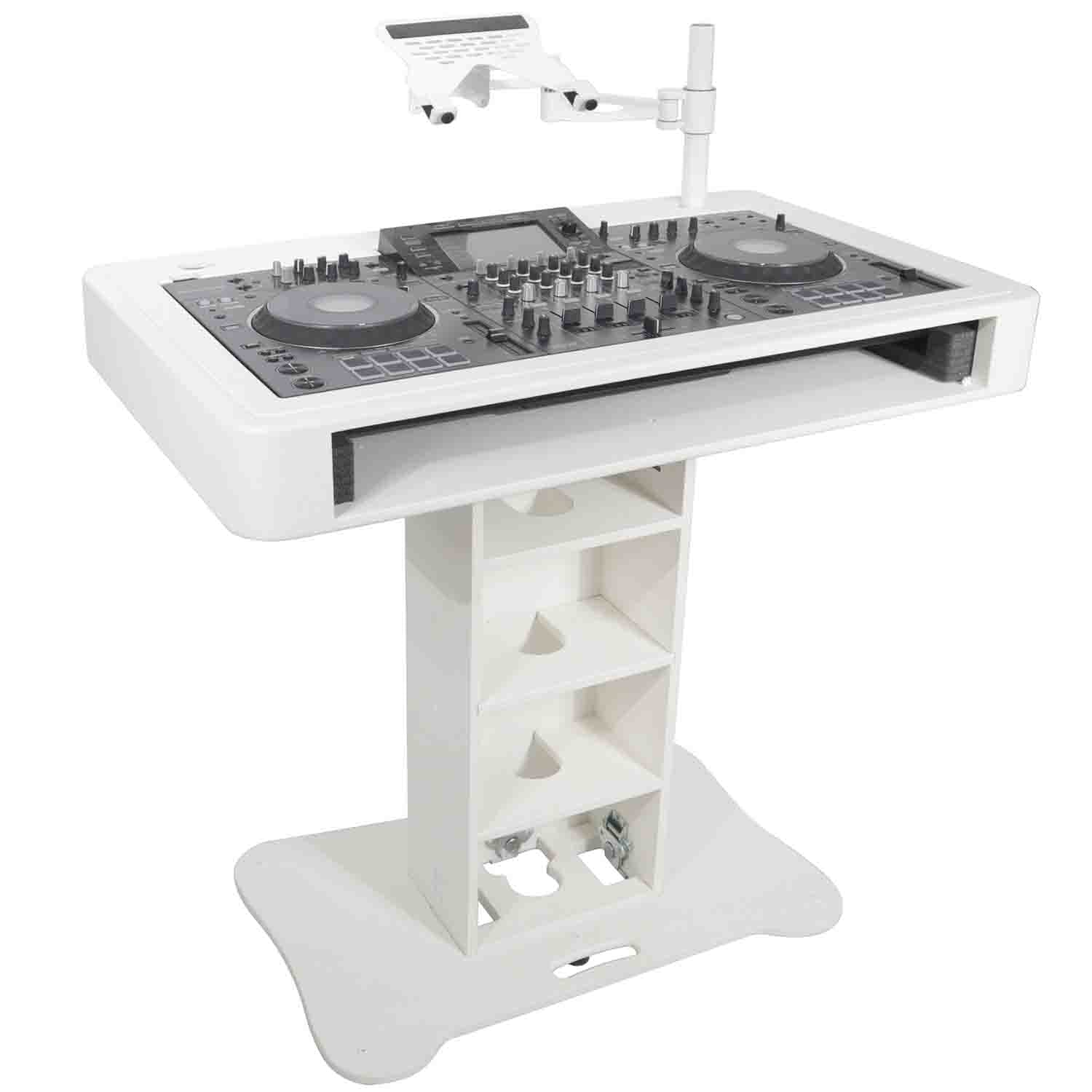 ProX XZF-DJCT W DJ Control Tower Travel Stand for PIONEER XDJ-XZ, DDJ-1000, DDJ-SX3 RANE One - White Finish - Hollywood DJ
