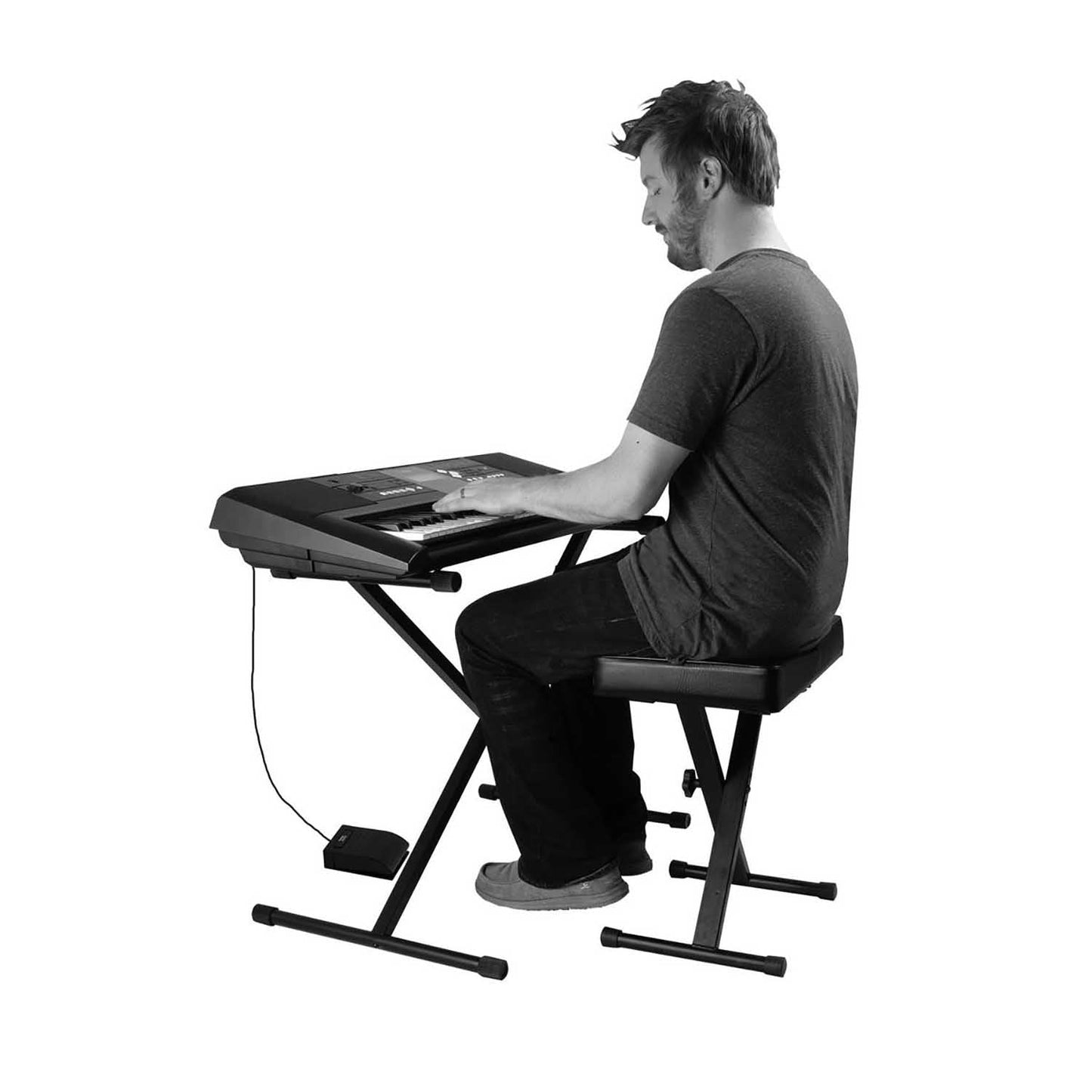On Stage KPK6520 CB Keyboard Stand and Bench Pack with Keyboard Sustain - Hollywood DJ
