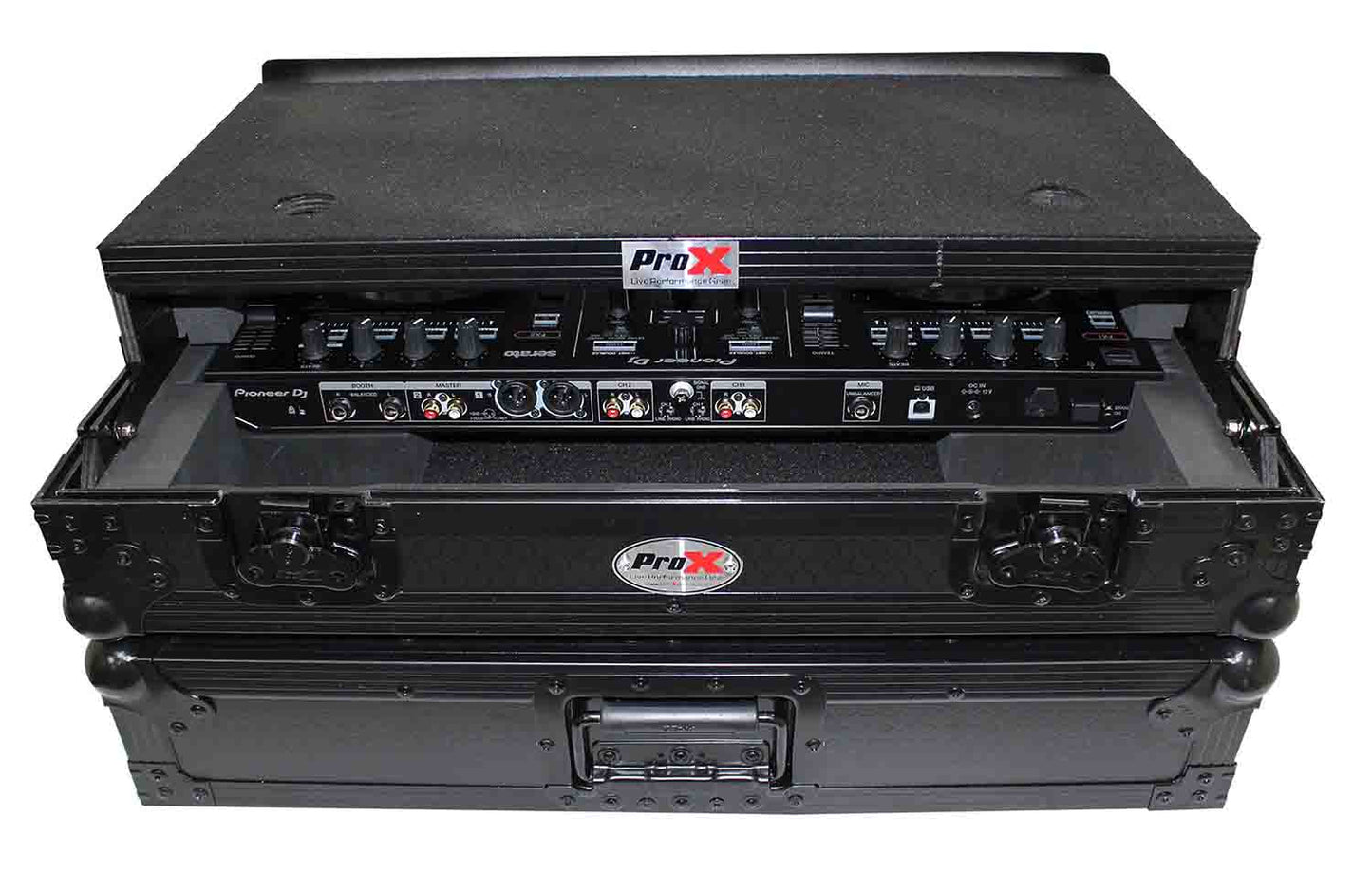 ProX XS-DDJSR2LTBL LED Flight-Road Case for Pioneer DDJ-SR2 Digital Controller with Laptop Shelf & LED Kit - Hollywood DJ