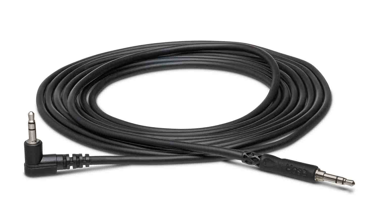Hosa CMM-105R, 3.5 mm TRS to Right Angle 3.5 mm TRS Stereo Interconnect - 5 Feet - Hollywood DJ
