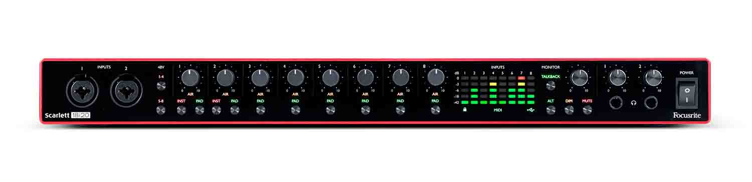 Focusrite Scarlett 18i20 Rackmount 18x20 USB Type-C Audio/MIDI Interface - 3rd Generation - Hollywood DJ