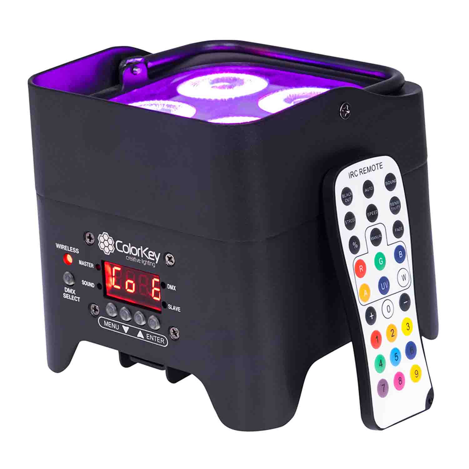Colorkey CKW-6028-KIT, Mobilepar Mini Hex 4 8-Pack Bundle with Charging Road Case - Hollywood DJ
