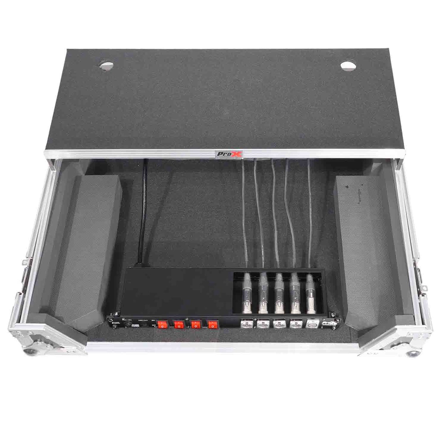 B-Stock: ProX X-PC4XLR-USB 1U 15 Amp Circuit 4CH Switch Panel W-2 USB and 5 Punched Space - Hollywood DJ