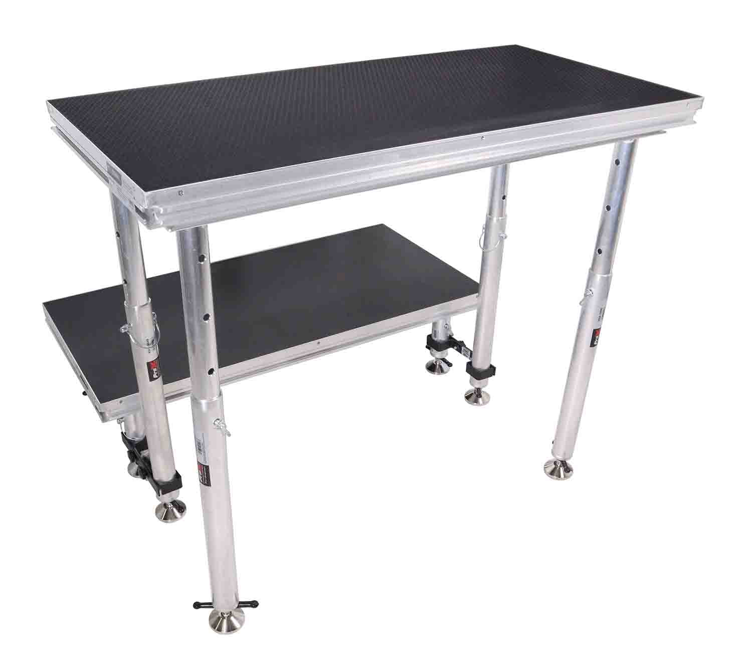 ProX XSQ-2X4 MK2 StageQ MK2 2ft X 4ft Heavy Duty Platform with 28 to 48 Inch Height Legs - Hollywood DJ