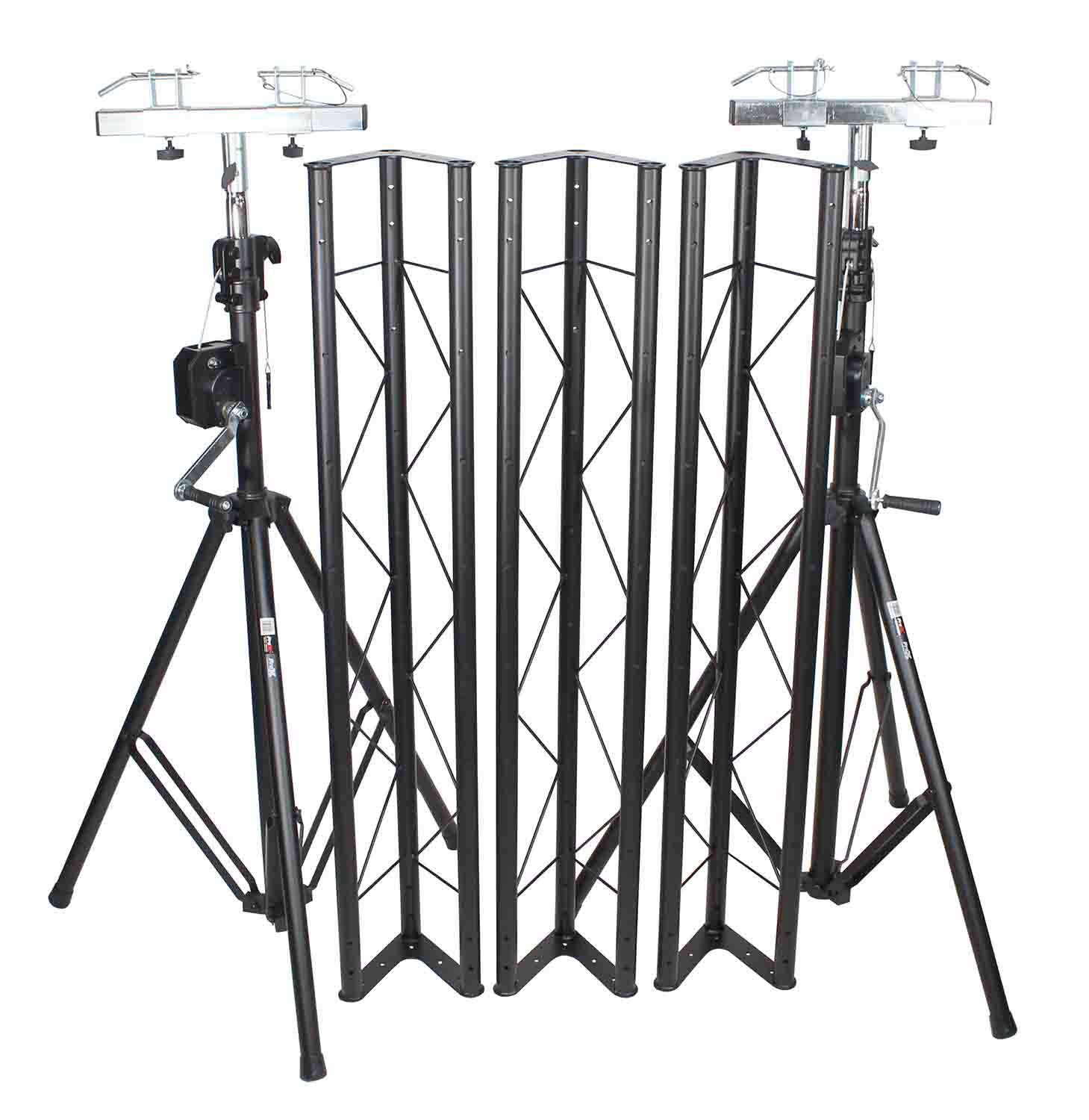ProX T-LS35VC-Truss Set of Three 5ft Universal Lighting Stand Triangle Truss Sections For T-LS35VC – 5FT, 10FT, and 15FT - Hollywood DJ