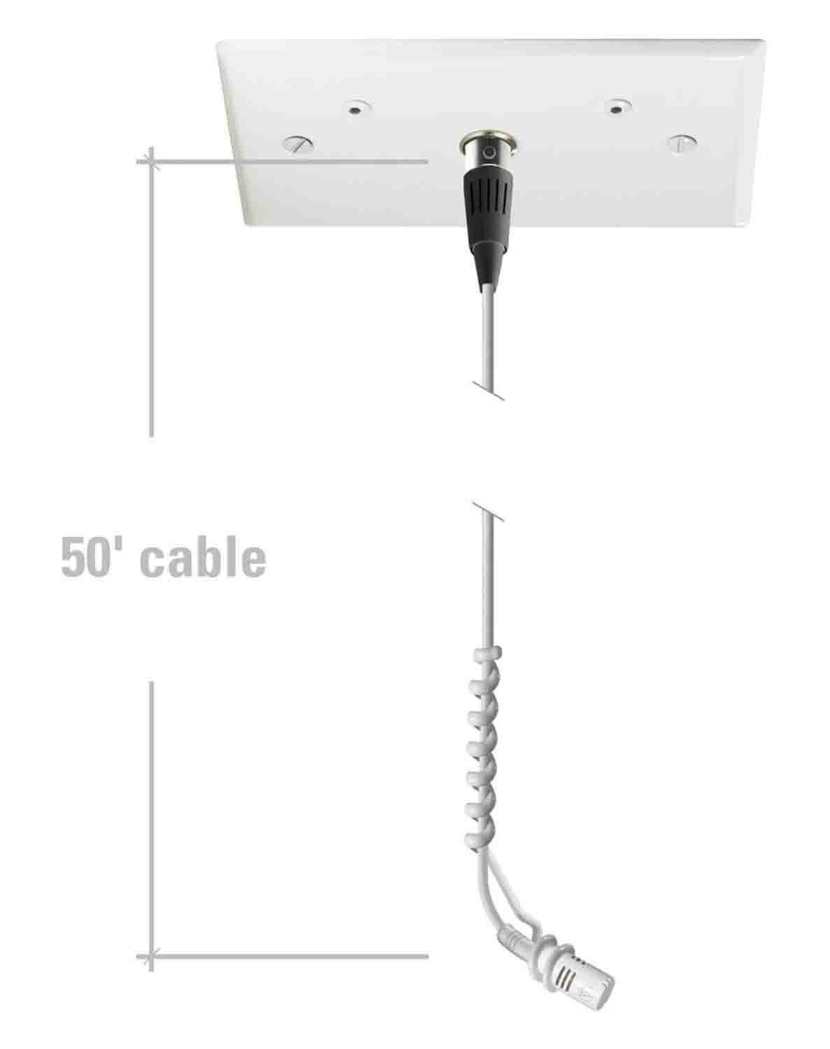 Audio Technica ES933PMWH Miniature Hyper cardioid Condenser Hanging Microphone with Plate-Mount Power Module - White - Hollywood DJ
